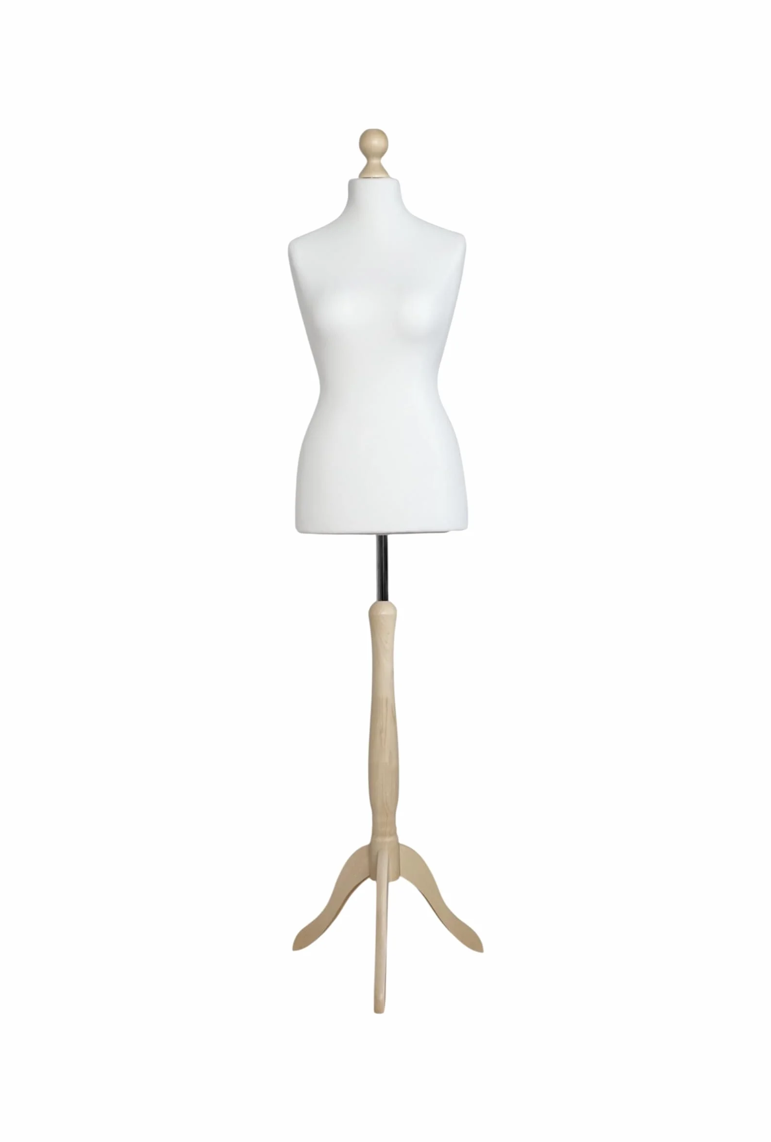 Generic LUSORIA Maniquí de sastre, busto de sastre femenino, color blanco/madera clara (M 38/40), WO8W9U