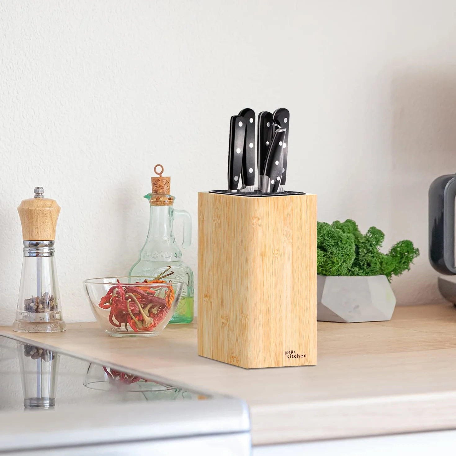 Porta cuchillos cocina Universal Bambú Soporte para Cuchillos