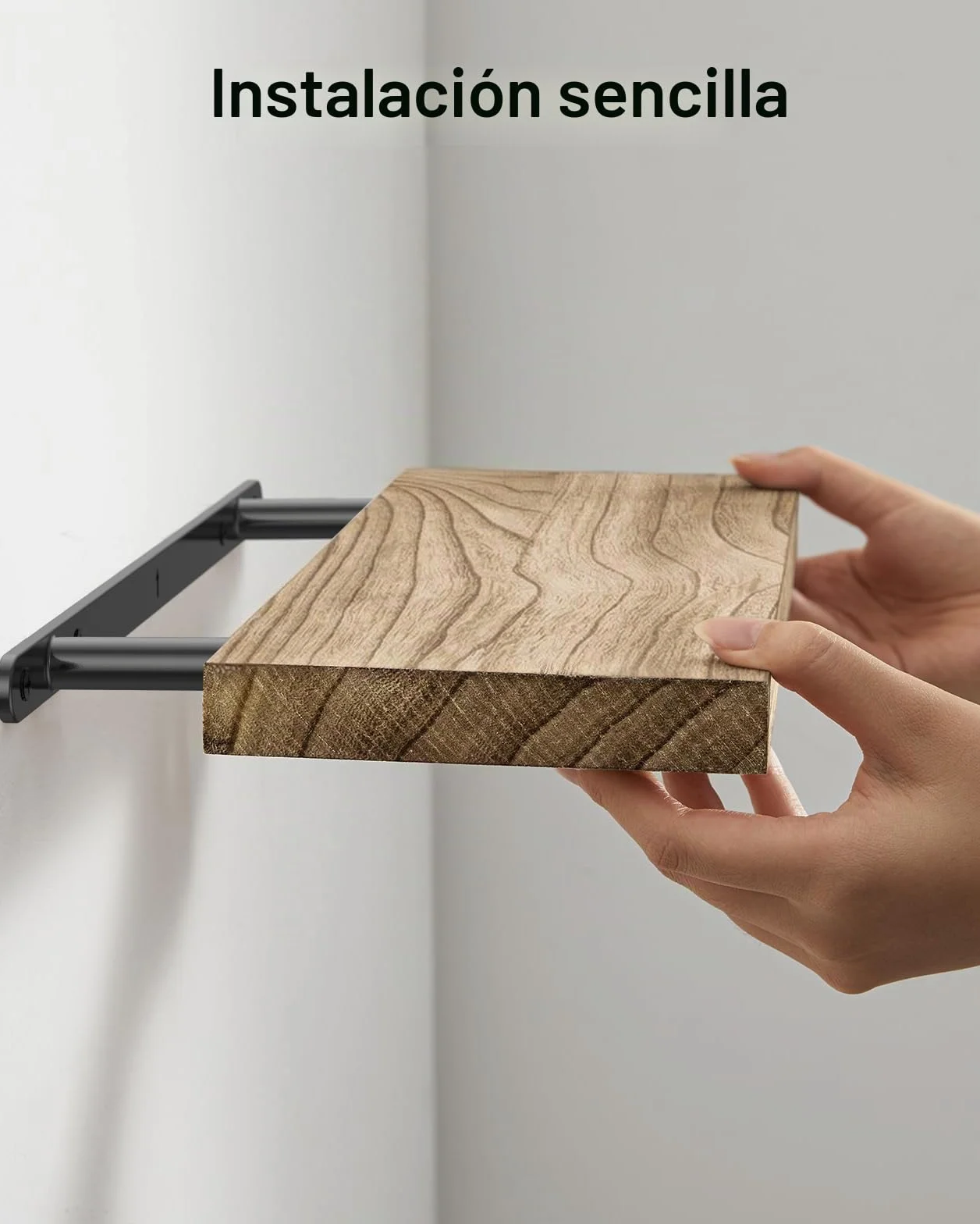 Pipishell Estanteria Pared 40 cm Estantes Madera Paulownia Juego de 4 Marrón Claro