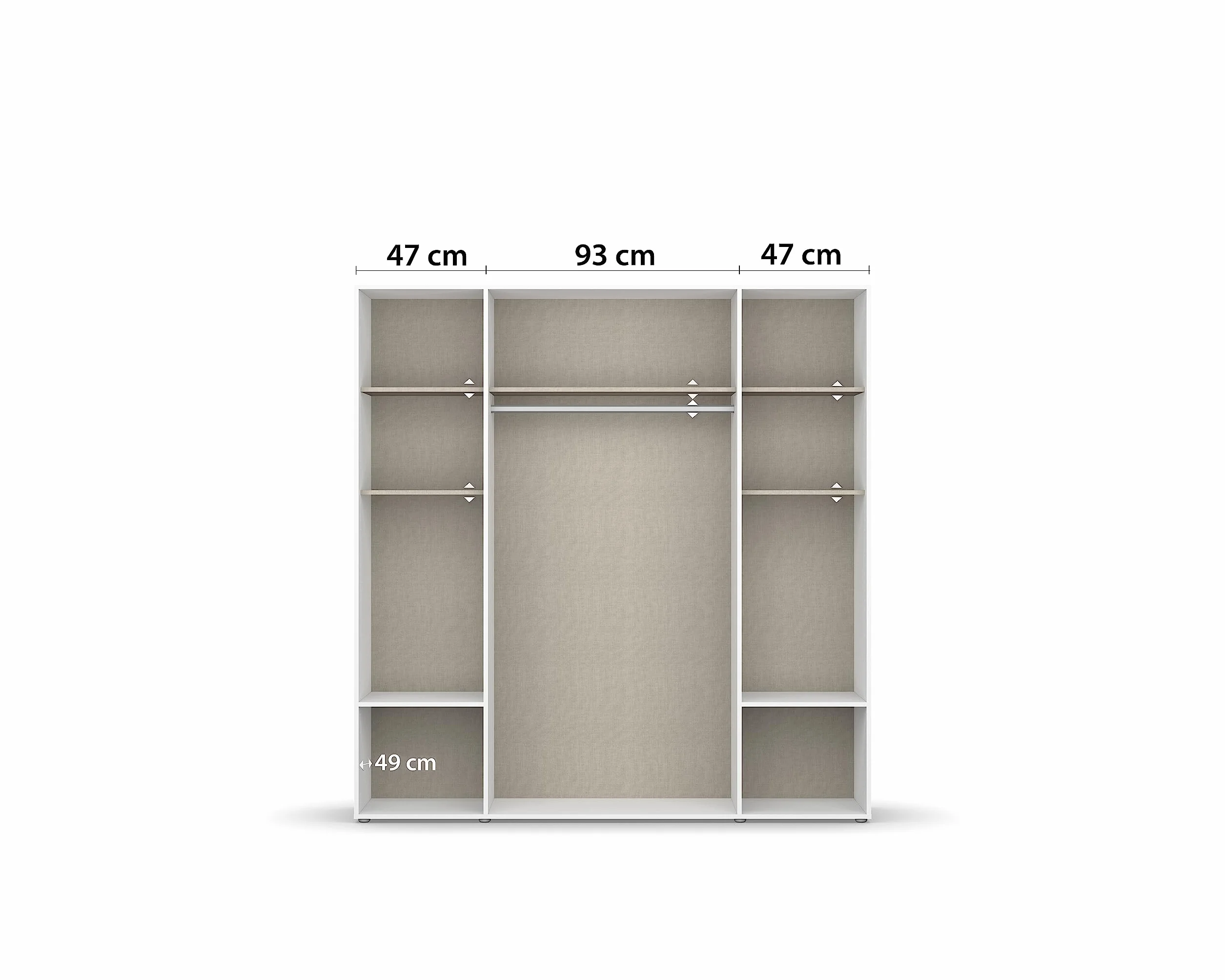 Rauch Möbel Voyager - Armario de 4 Puertas con 4 cajones (Roble Artisan/Blanco Alpino, Incluye 1 Barra para Colgar, 5 estantes, 187 x 194 x 53 cm)