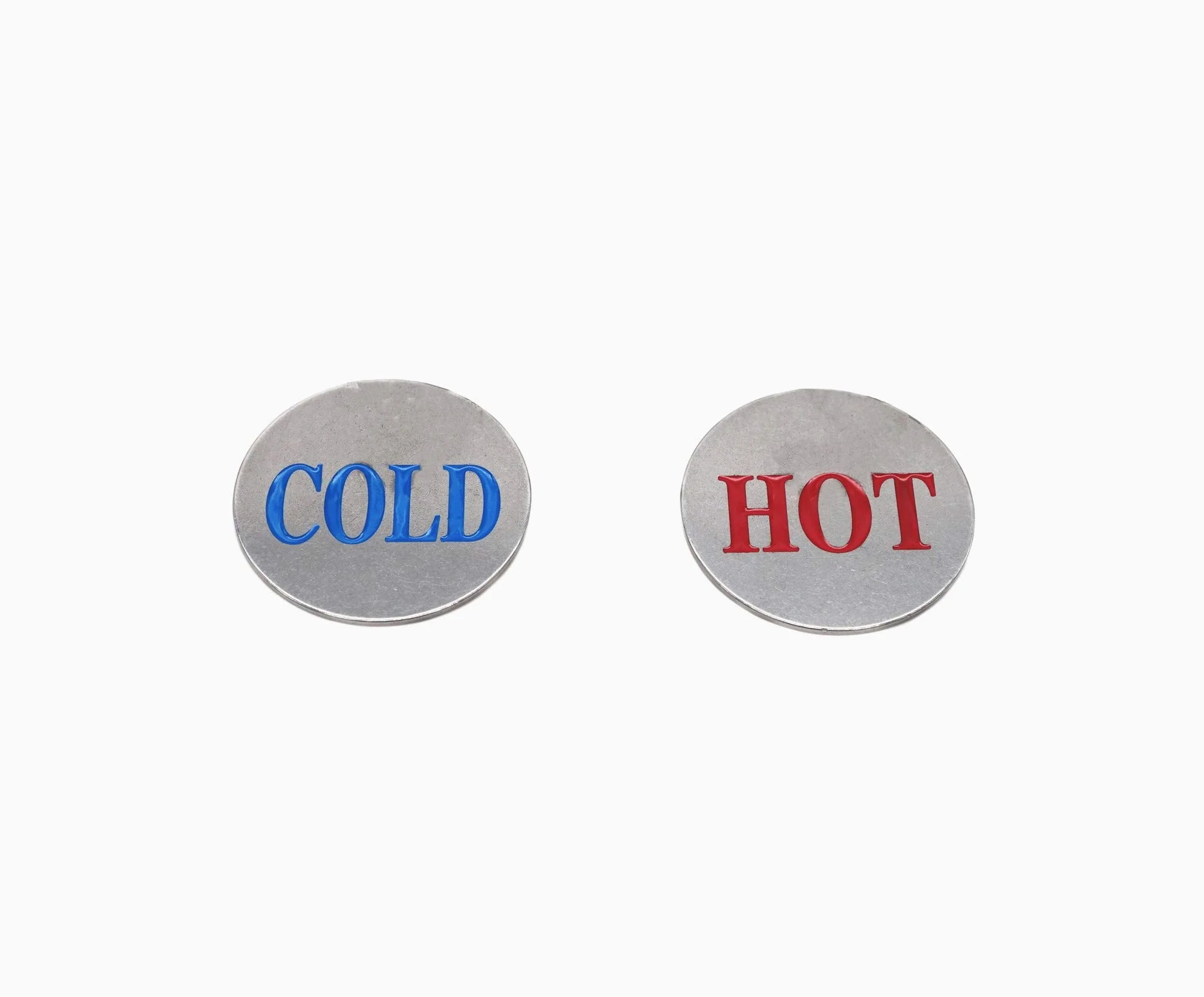 Stainless Steel Self Stick Cold Water Label Hot Water Label Hot Label Cold Label 1 Pair
