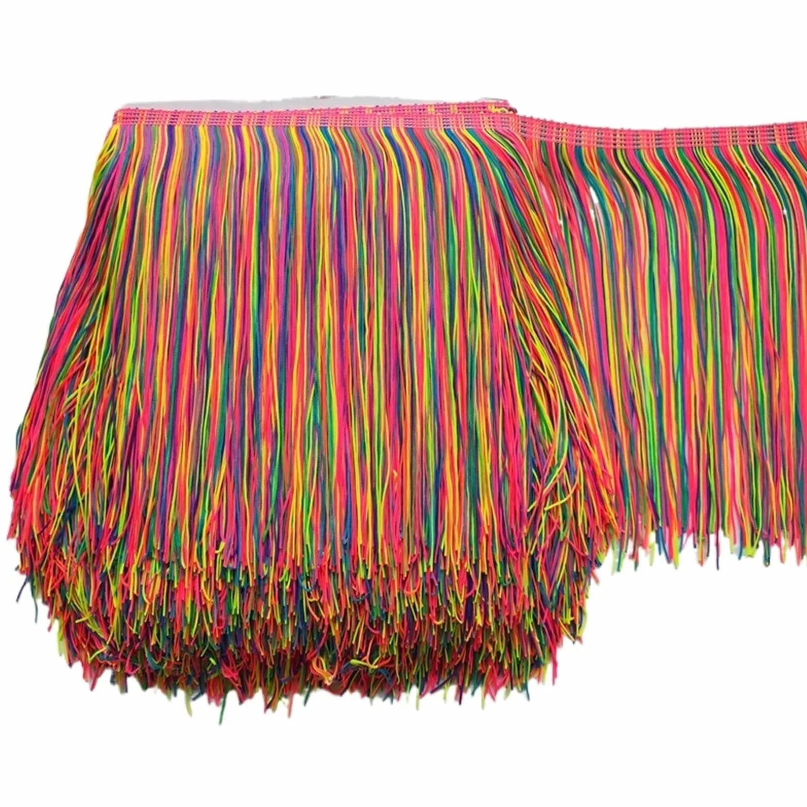 Flecos De Borla Borla de poliéster Colorida de 5 Yardas, Cinta for Ajuste, cordón, Costura, Vestido Latino, Accesorios de Cortina for Ropa de Escenario Borla con Flecos(20cm Wide)