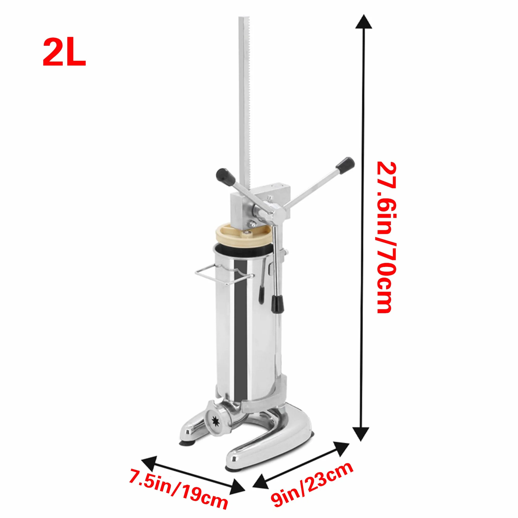 Máquina Comercial Vertical Para Hacer Churros, 5 Boquillas/moldes, Churrera Española De Acero Inoxidable Para Donas/churros Rellenos, Ideal Para Hogar, Restaurantes Y Panaderías 2L