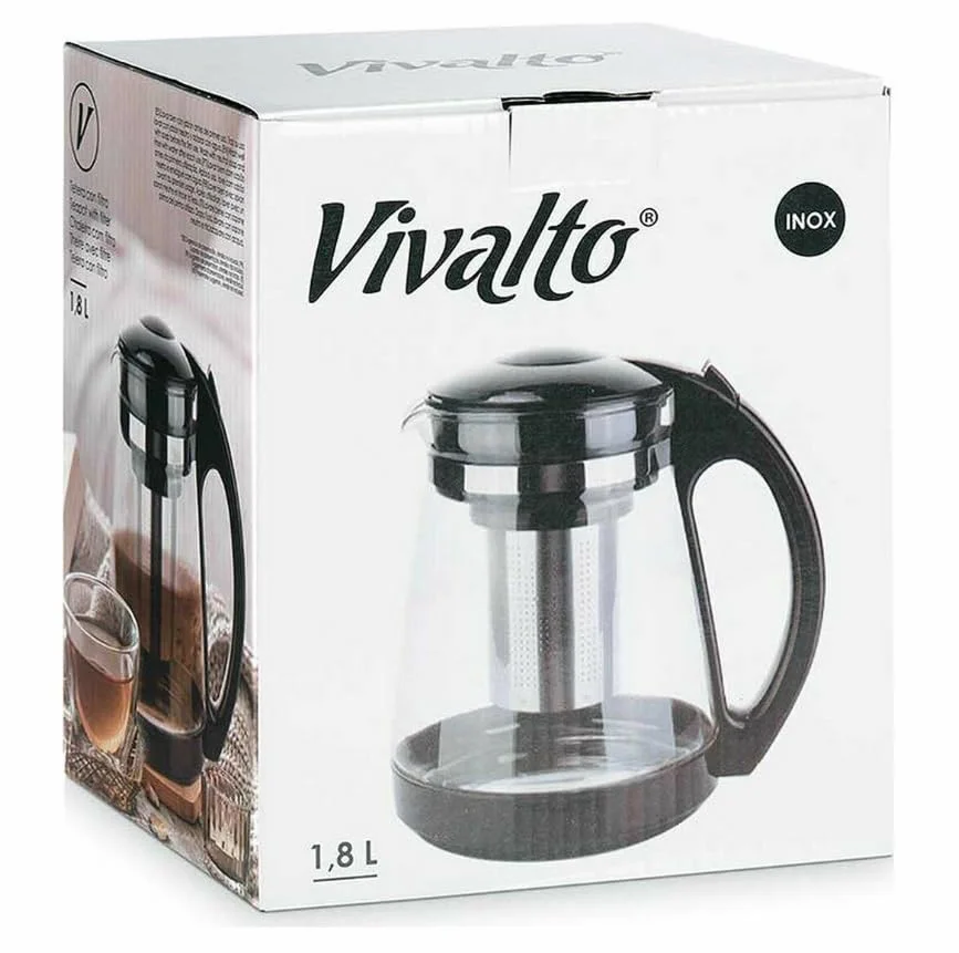 Tetera Transparente Acero Inoxidable Plástico Vidrio 1,8 L 6 Unidades