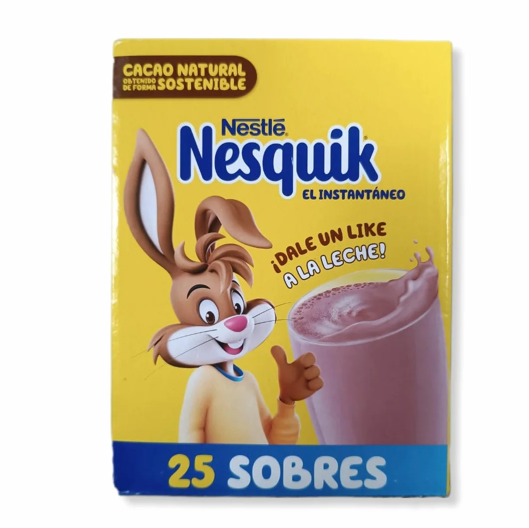 Nesquik cacao soluble instantáneo 1 estuche 25 sobres 337.5 g