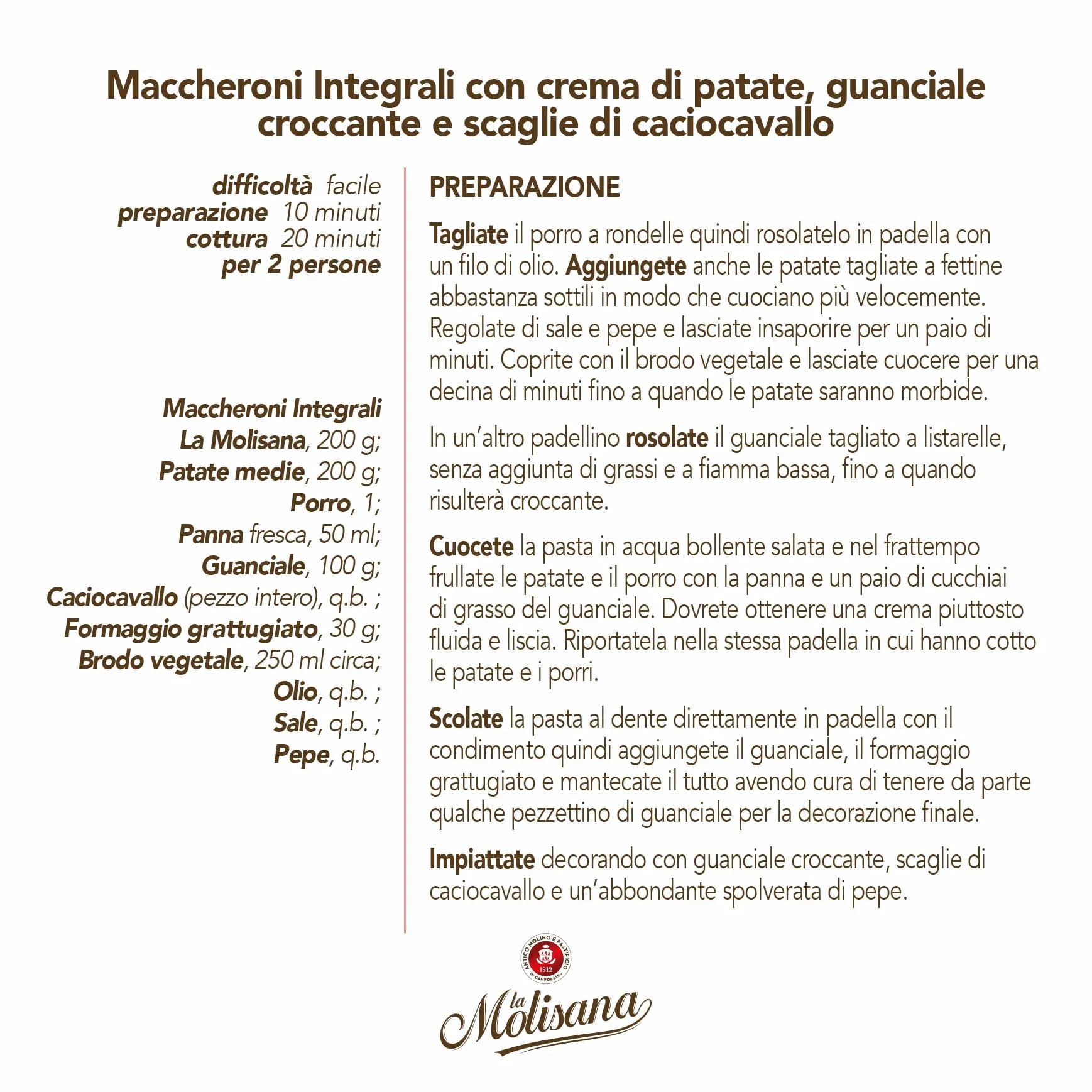 La Molisana Macarrones Integrales Nº 37 Pasta Integral 500 g