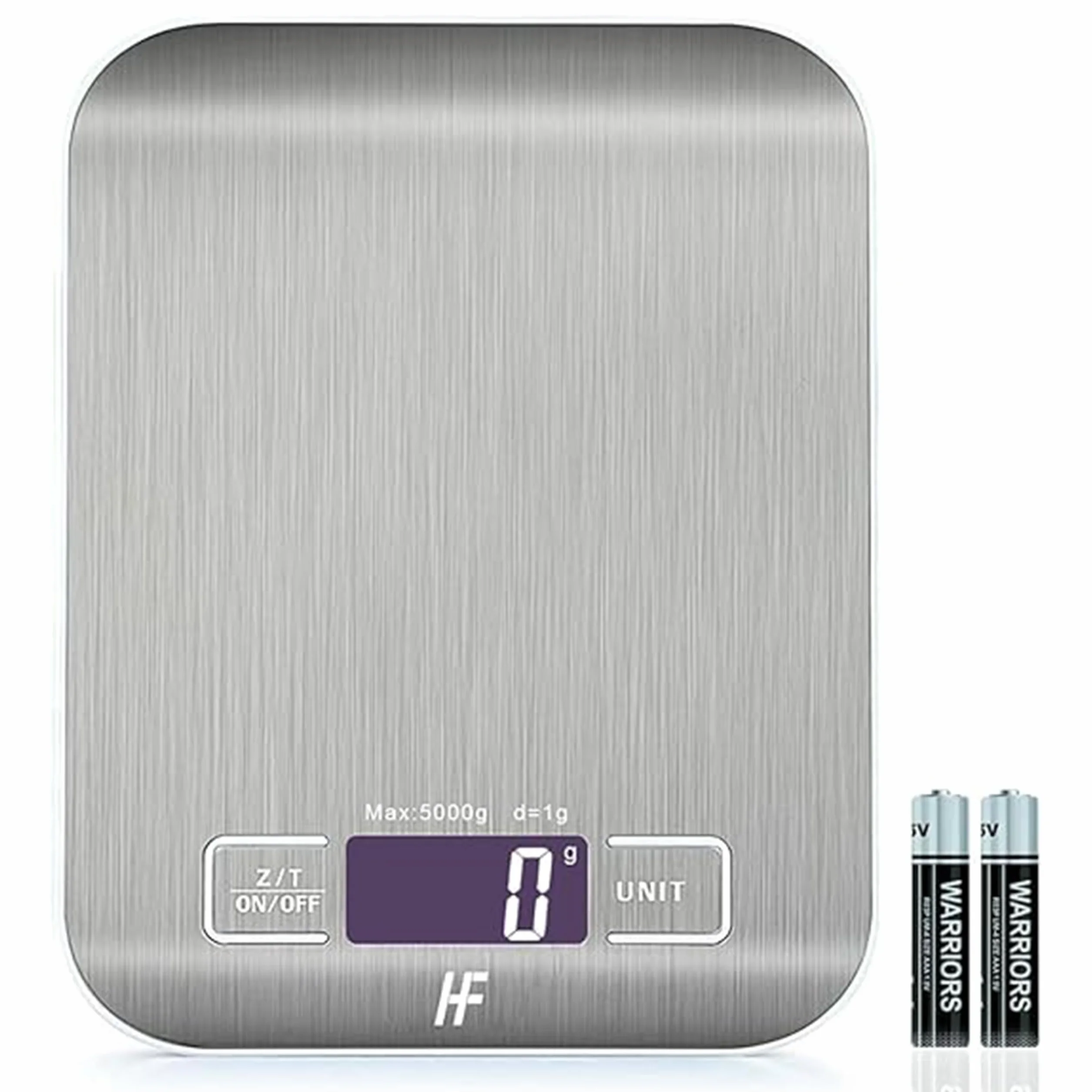 HomeFashion Báscula de Cocina Digital Acero Inoxidable 5 kg/11 lbs Pantalla LCD