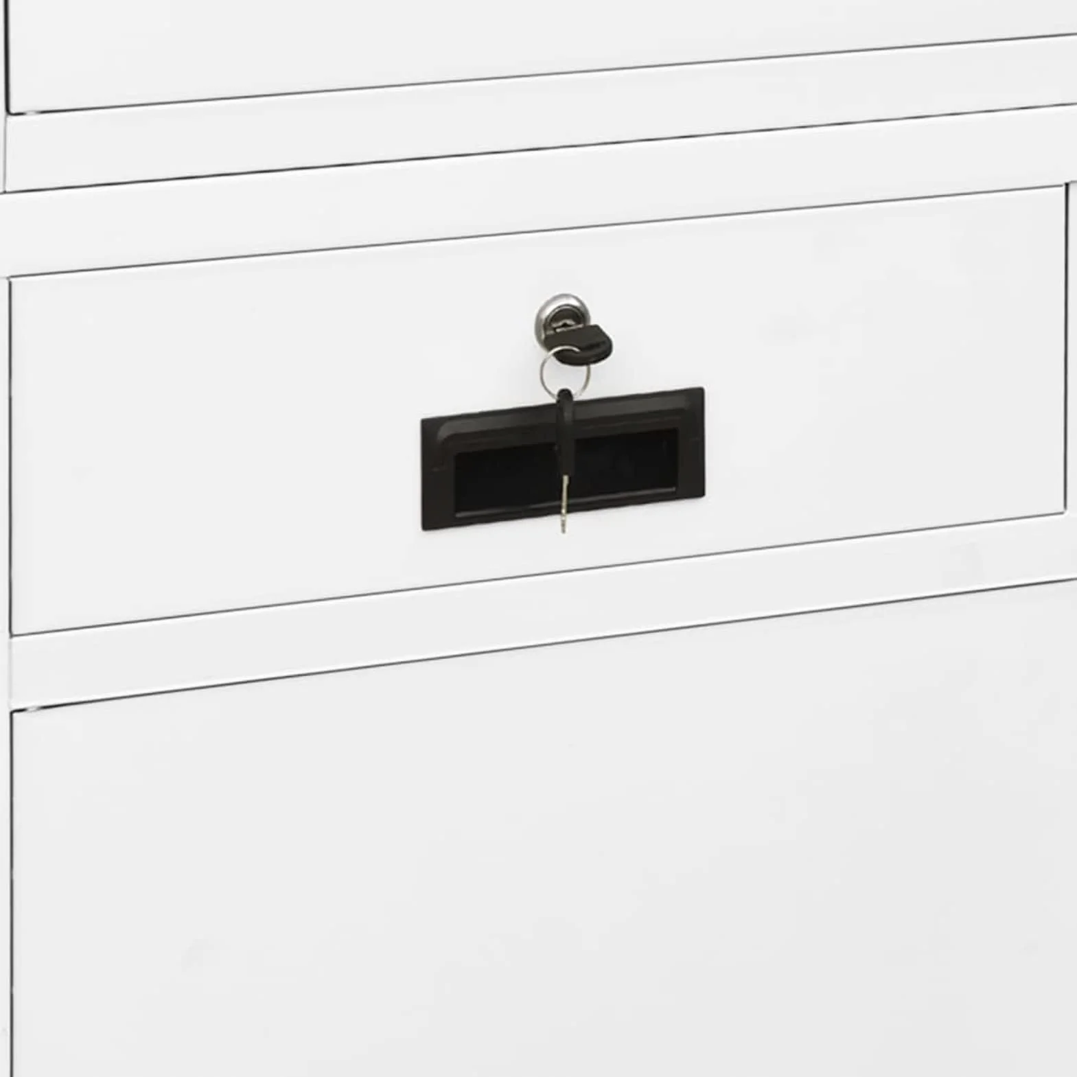 Armario Archivadores de Oficina Metalico con 3 Estantes Ajustables y 2 Cajones, Armarios de Almacenaje de Oficina, Archivadores de Acero Blanco 90x40x180 cm Type 3