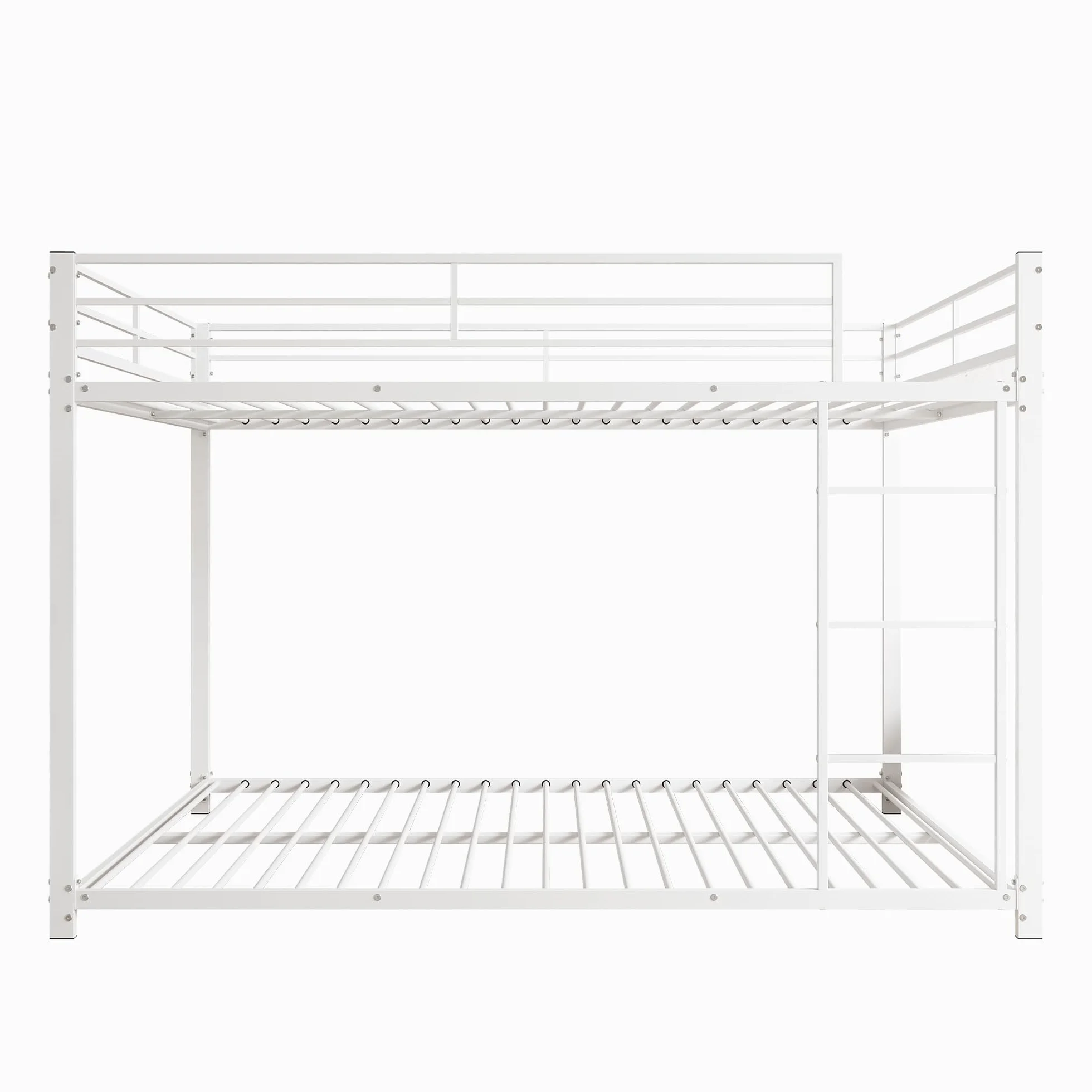 Moimhear Cama de hierro, 140 x 200 cm, camas infantiles, literas de hierro, literas de hierro en forma clásica, color blanco, 140 x 200 cm, WX000125-6