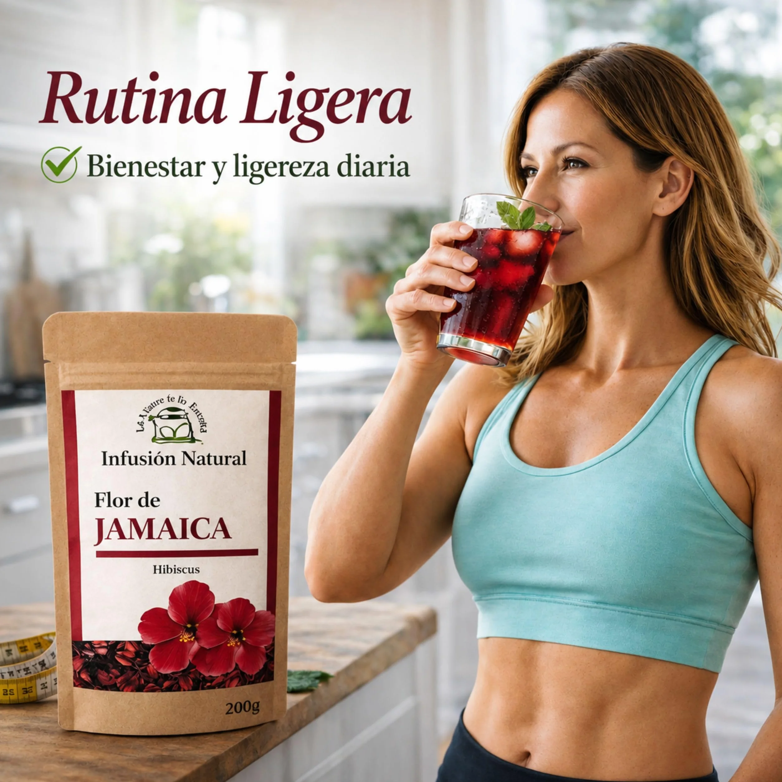 Flor de Jamaica 200 g – Té de Hibisco 100% Natural a Granel – Flor Entera para Infusión Fría o Caliente