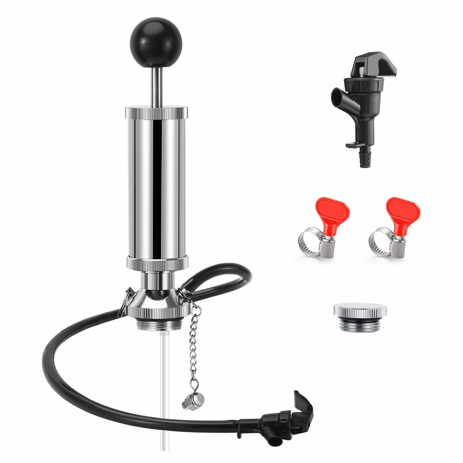 Grifo de barril de cerveza, bomba manual de latón resistente, bomba para fiestas, grifo de cerveza de 4 pulgadas para mini barril, Growler, sonda de acero inoxidable, dispensador de mini barril PRV