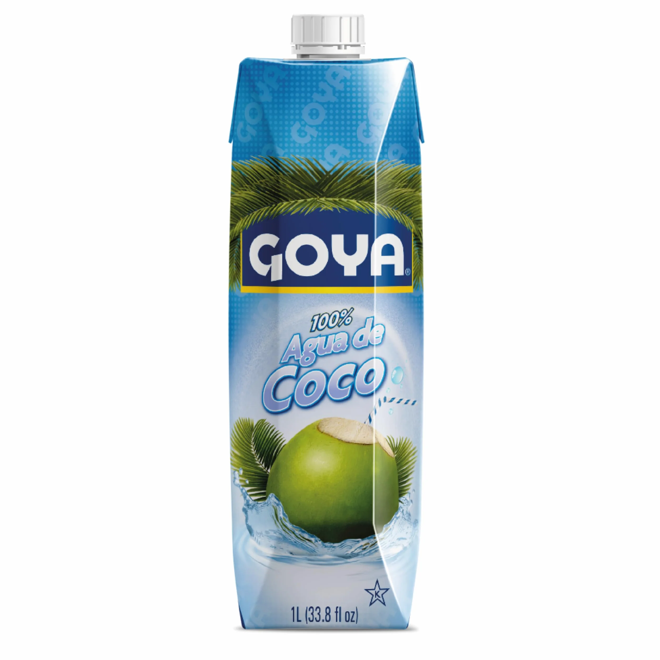 Goya Agua de Coco Natural Sin Azúcar, 6 x 1L