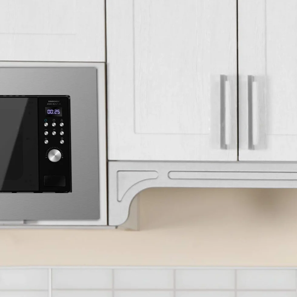 Cecotec Microondas encastrable Digital GrandHeat 2000 Built-In Steel Black. 700W, Integrable, 20l, Grill, 9 funciones preconfiguradas, Quick Start, Diseño en acero y negro