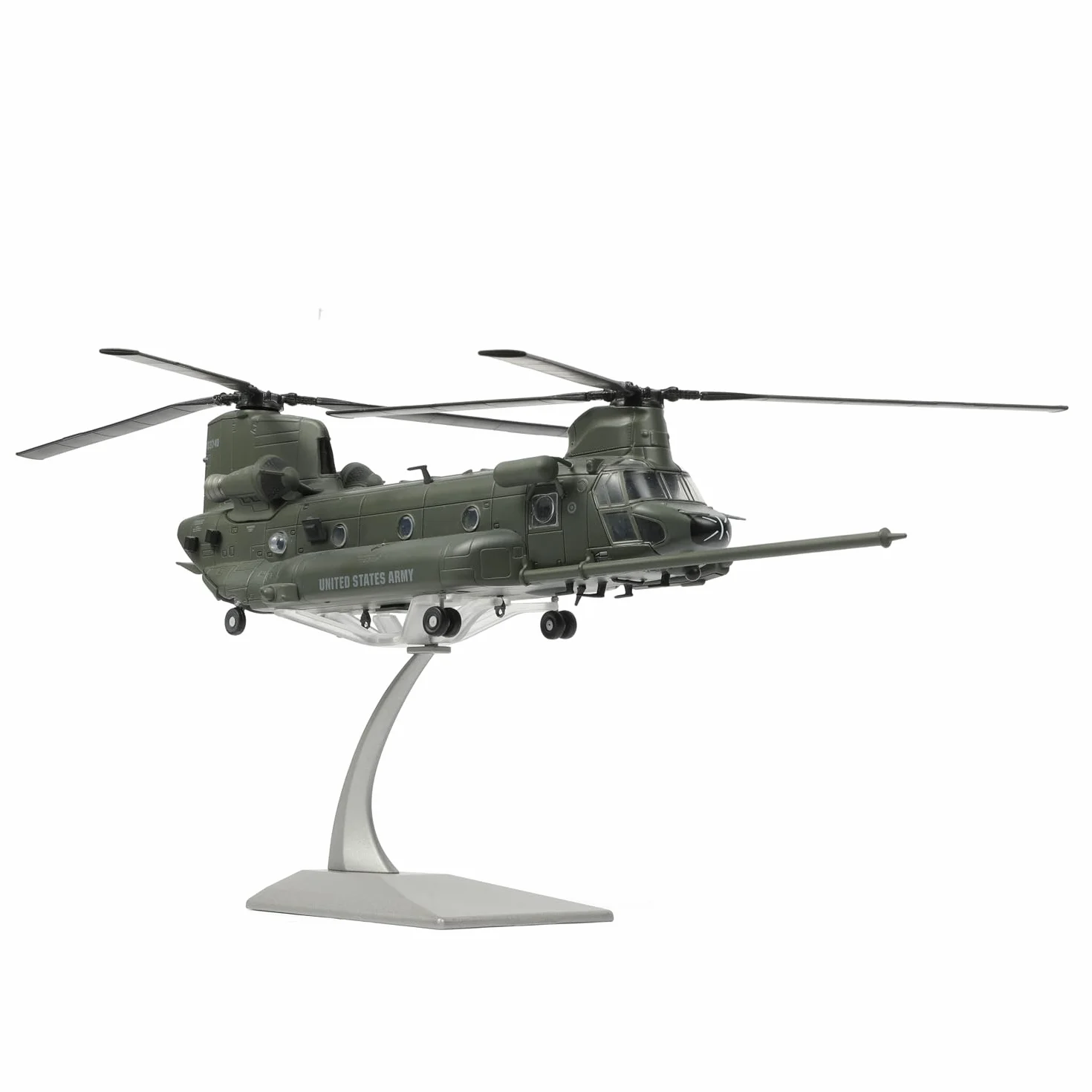 NUOTIE 1/72 MH-47G Chinook - Modelo de helicóptero de elevación pesada, avión militar de metal fundido a presión con rotores desmontables y soporte de exhibición de 15.6 pulgadas, gran escala