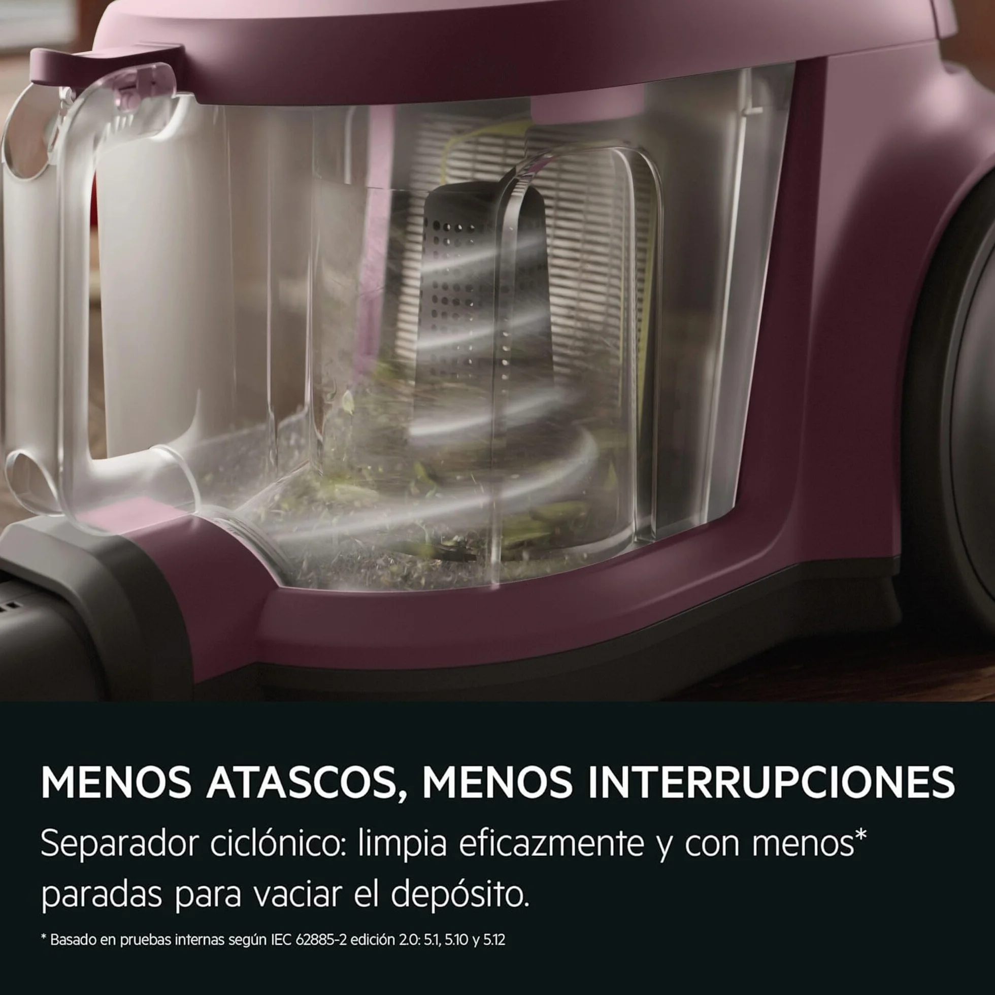 AEG Aspiradora de Trineo Sin Bolsa AL51C1DRF, 1000W, Filtro Hygiene Lavable, 78dB, Depósito de 2L, Radio de Acción de 9m, Adecuado para Suelos Duros y Alfombras, Rojo