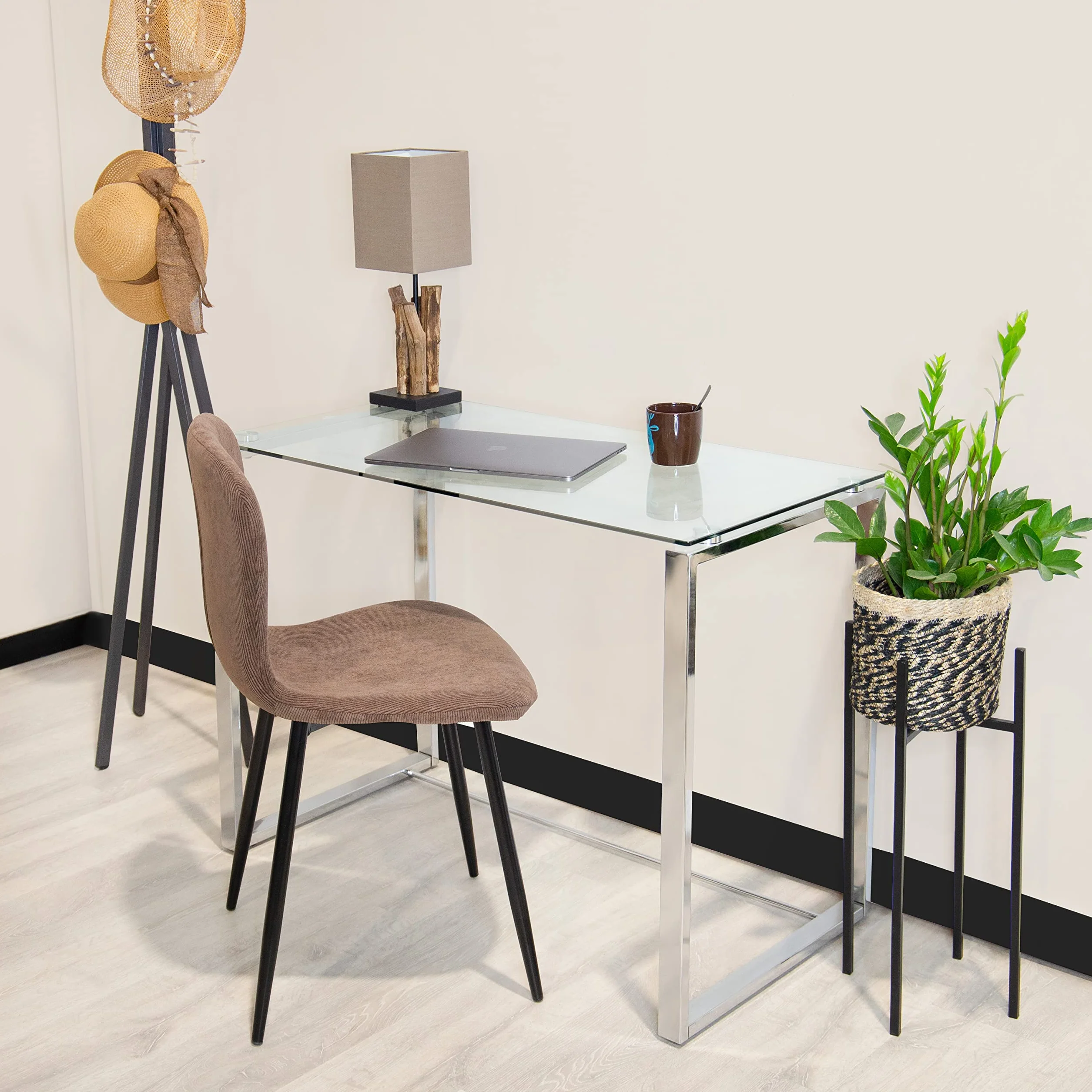 Mesa de Cristal para Estudio Escritorio 100x74x50 cm Adec Group Benetto