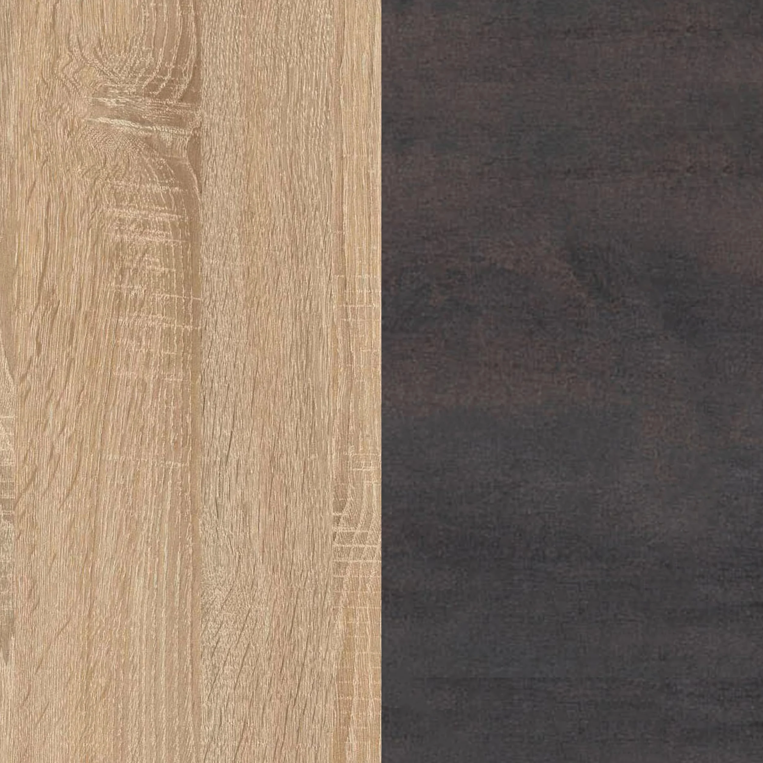 duehome | Armario de 3 Puertas y 3 Cajones, Armario para Dormitorio, Modelo Hexa, Acabado en Roble Canadian y Oxido, Medidas: 121 cm (Largo) x 180 cm (Alto) x 52 cm (Fondo)