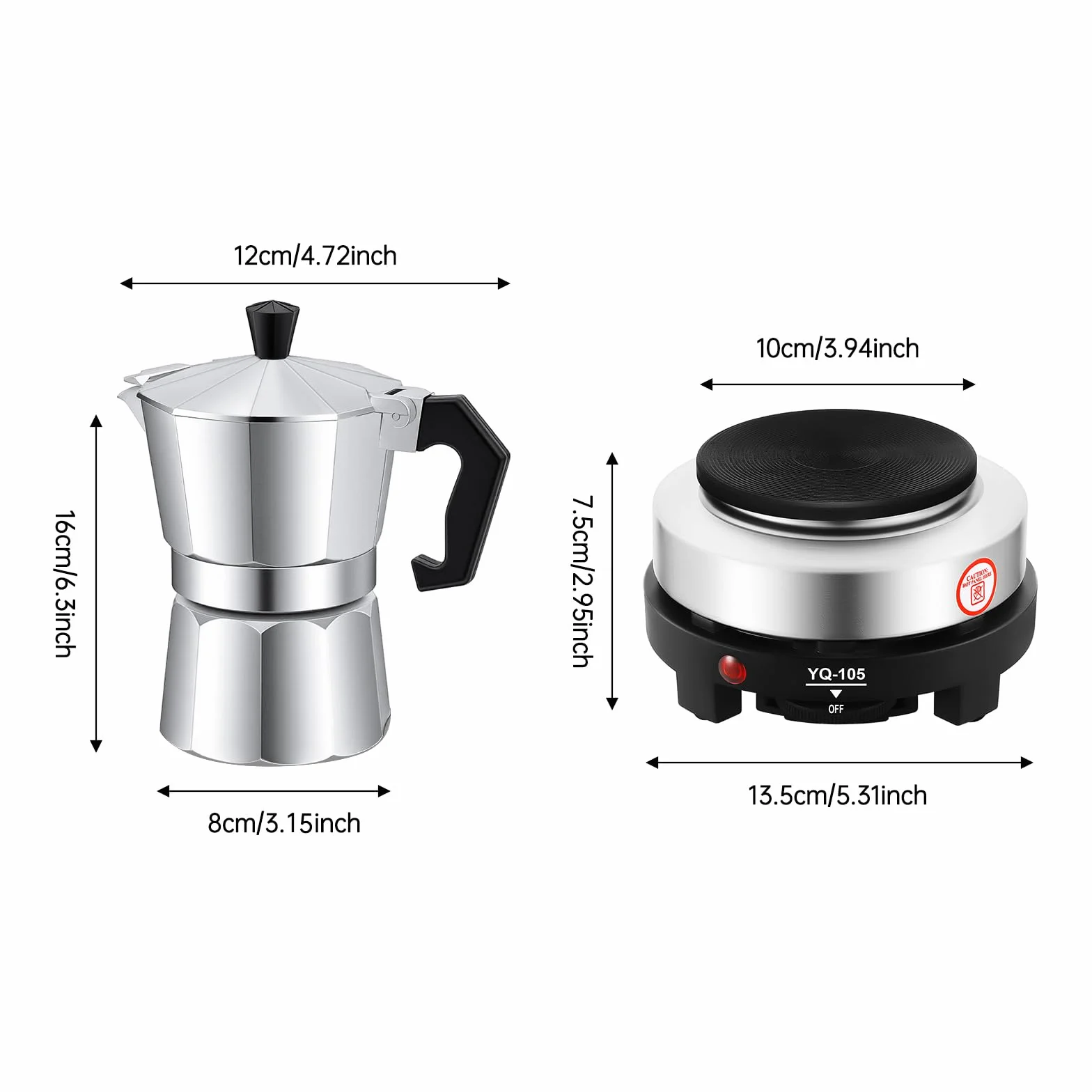 Cafetera espresso eléctrica 6 tazas 3 tazas