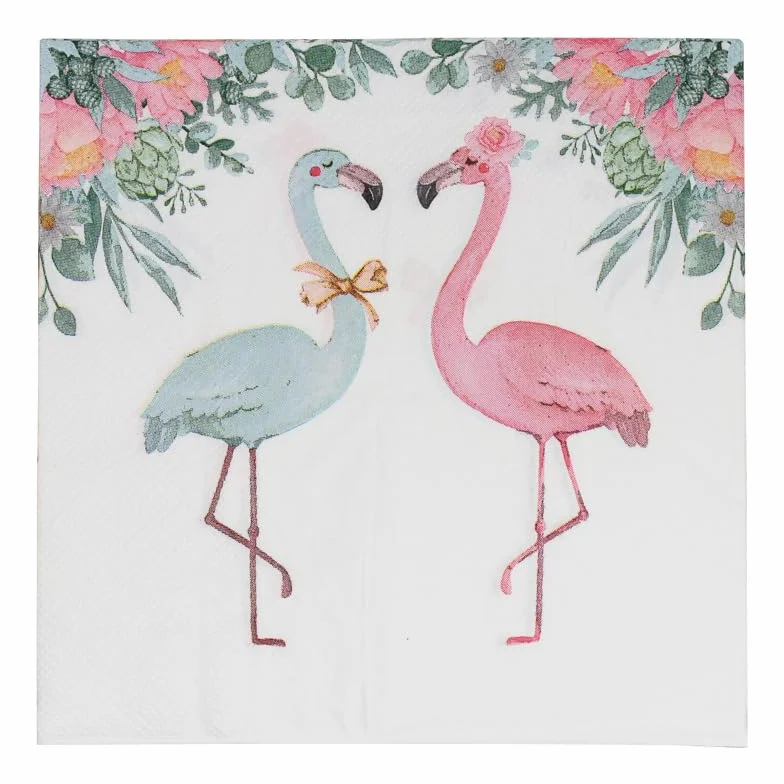Servilletas Decoupage Flamingo Azul Rosa Servilletas Papel Decoradas Cocktail Desechables Cumpleaños 2 Capas Toilet Paper Towels Baño para Bodas,Fiesta en el Jardín Mesa Deco 30 Paquetes(33x33cm）
