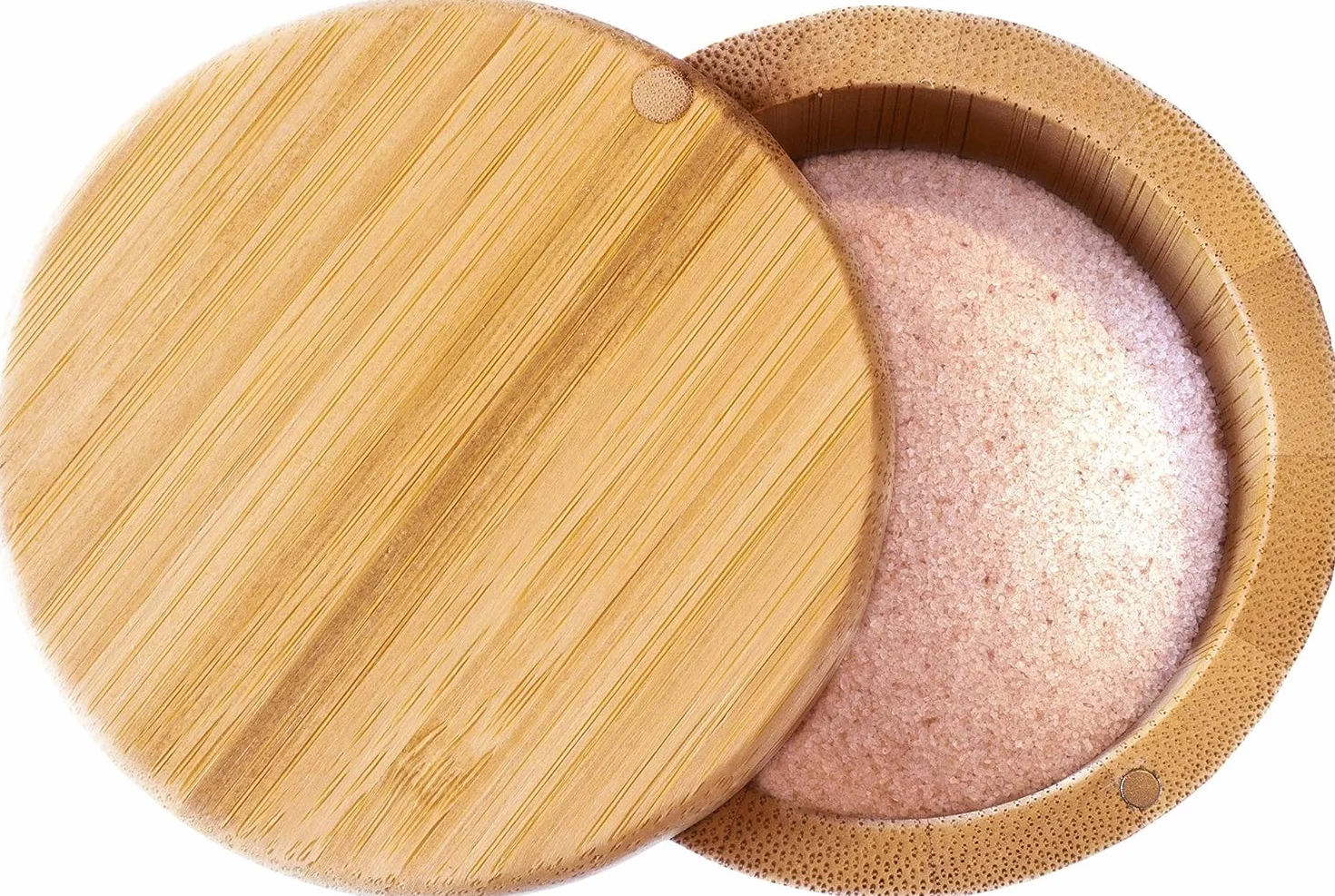 Salero de Bambú 500ML con Tapadera Giratoria para Cocina