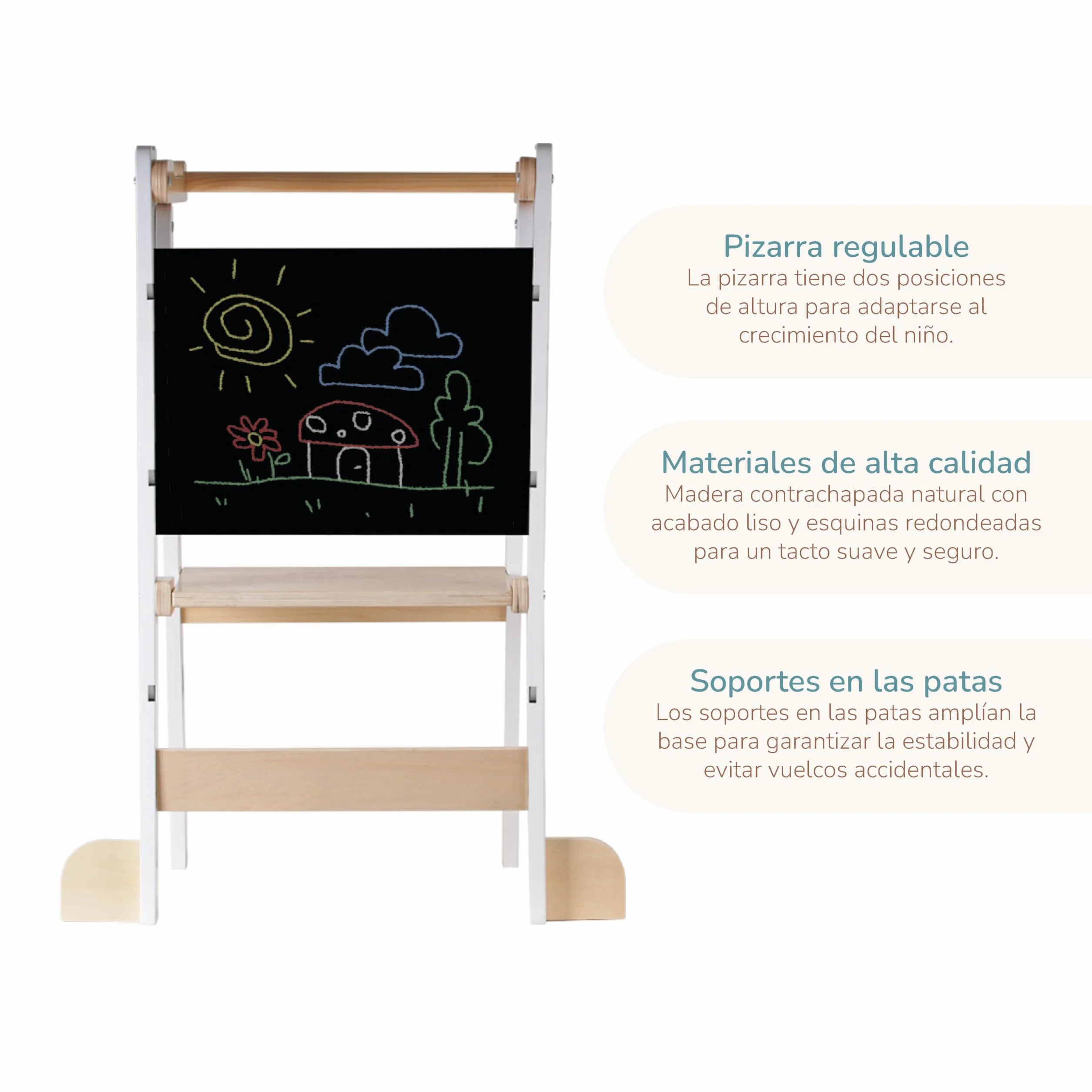 Buddy Baby Xplora Torre de Aprendizaje 3 en 1 Plegable con Pizarra, 2 Alturas