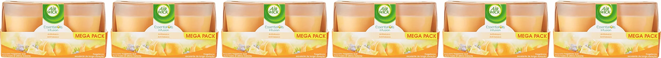 Reckitt Air Wick AntiTabaco Velas aromáticas perfumadas antiolores, ambientador esencia para casa con aroma afrutado - Megapack 12 unidades