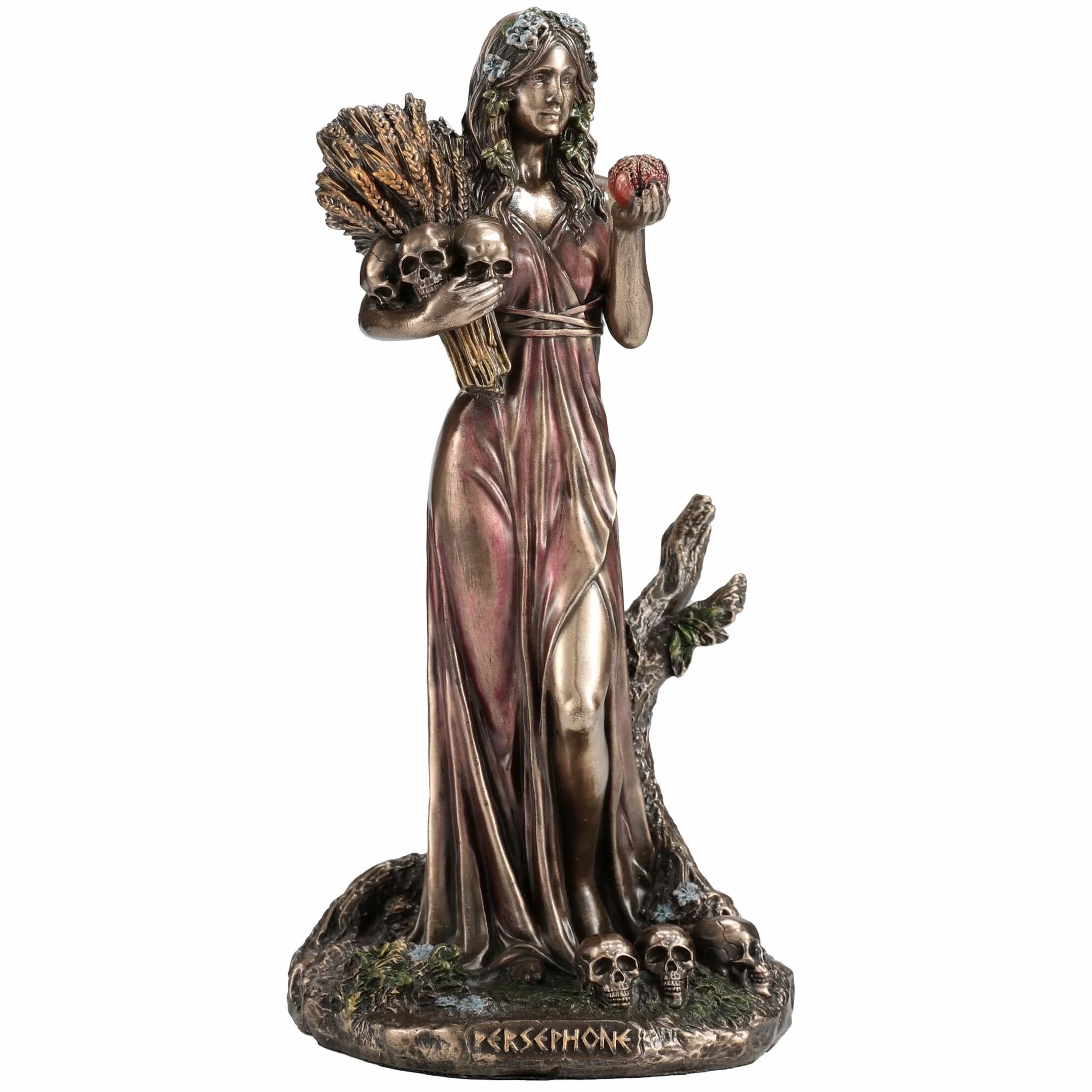 Veronese Design Escultura de Resina Perséfone de 6 1/8 Pulgadas, Diosa Griega de la Agricultura, Acabado de Bronce Fundido en frío