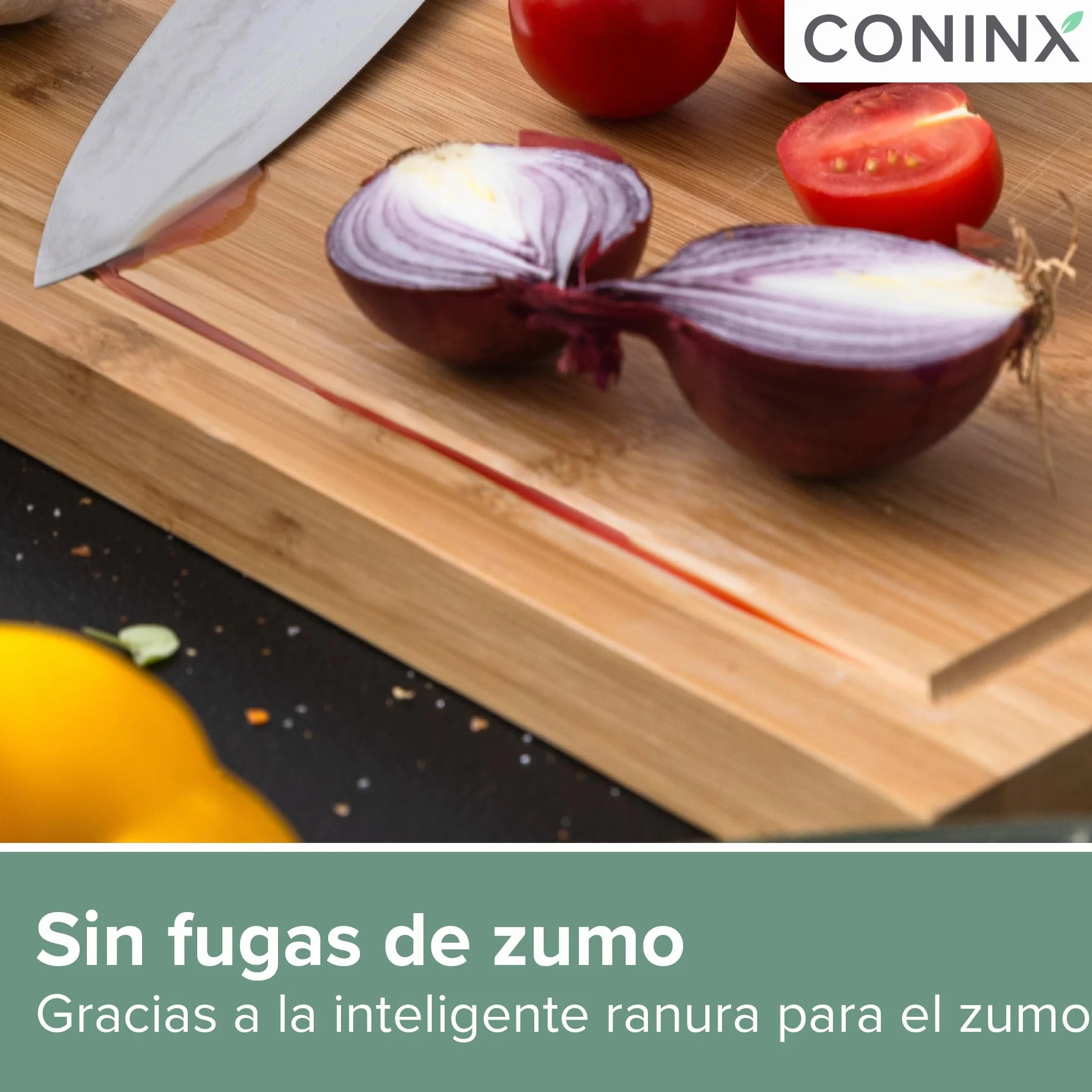 Coninx Tabla de Cortar Bambú 45x30x2.5 cm con Surco