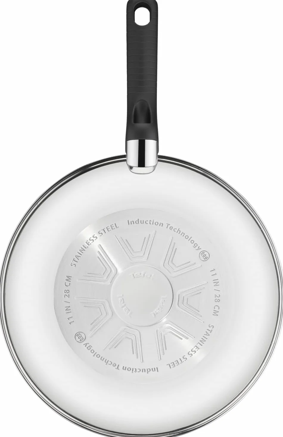 Tefal Comfort Max Sartén wok 28 cm antiadherente acero inoxidable 18/10 Thermo-Spot