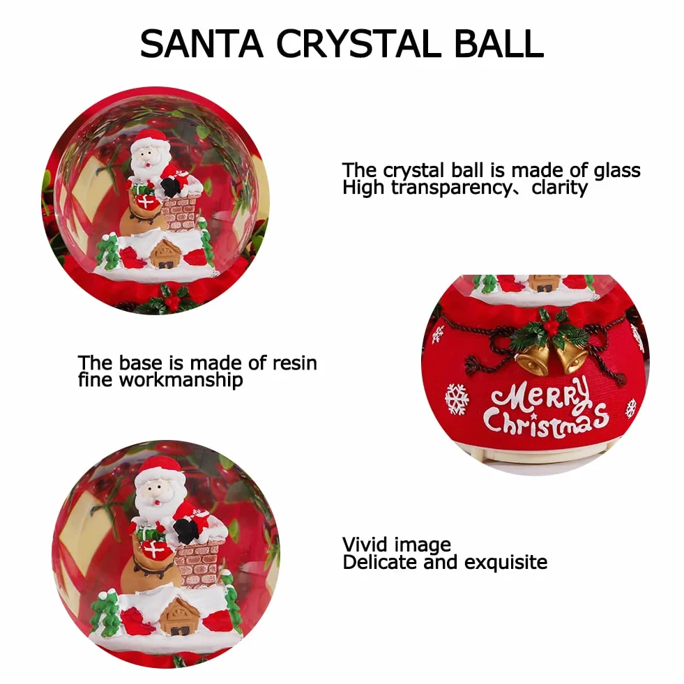 Linterna de Navidad Bola de Agua Papá Noel Música Giratoria Intermitente Regalos Decoración Hogar