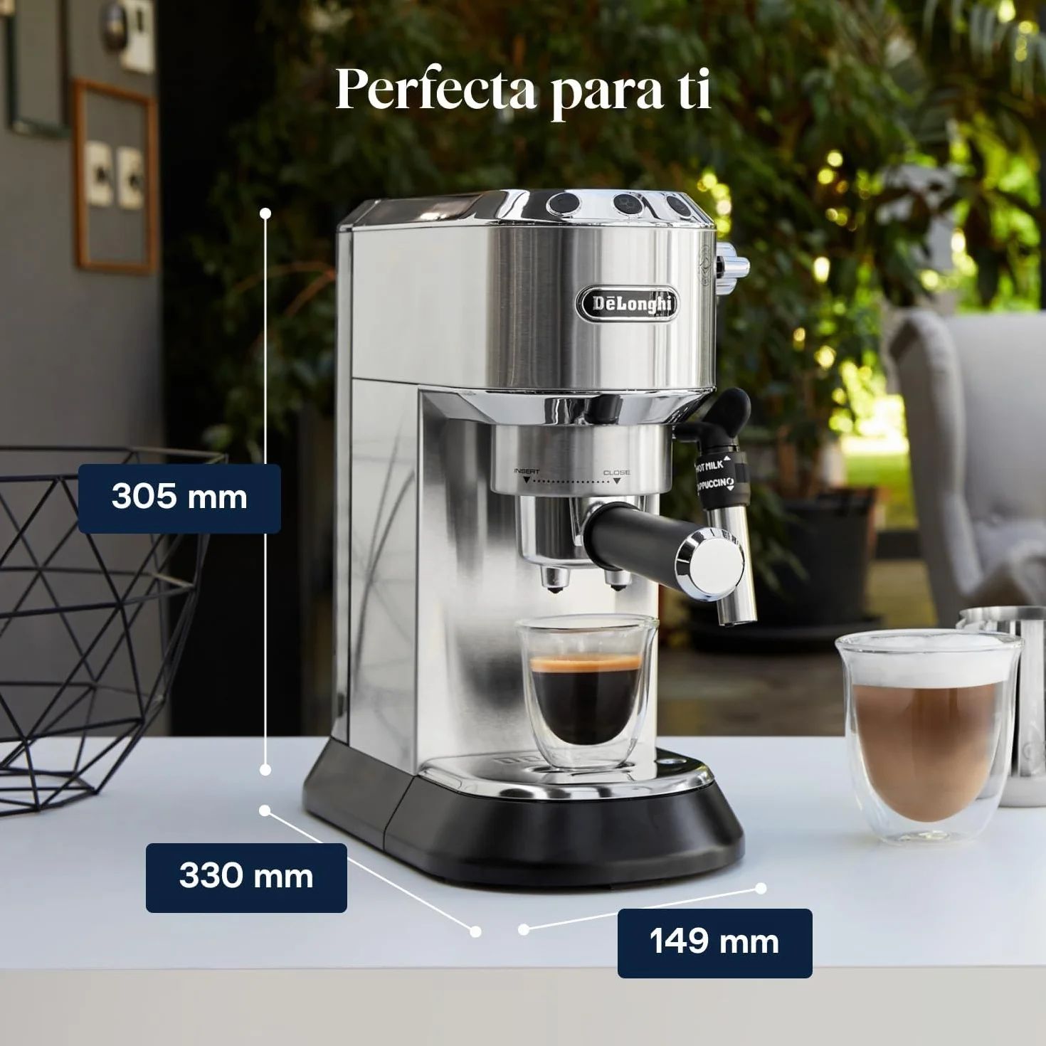 De'Longhi Dedica EC685.M Cafetera Espresso Bomba Acero Inoxidable 1.3L