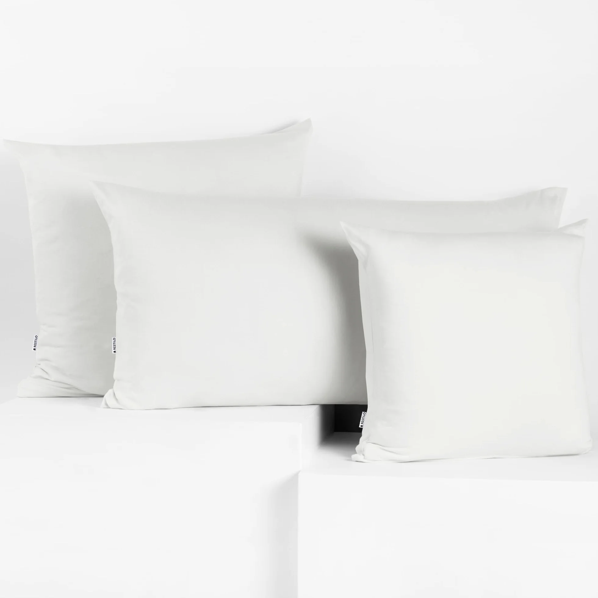 DecoKing Funda de Almohada Jersey 100% Algodón Peinado 50x60 cm Cremallera Blanco Juego de 2
