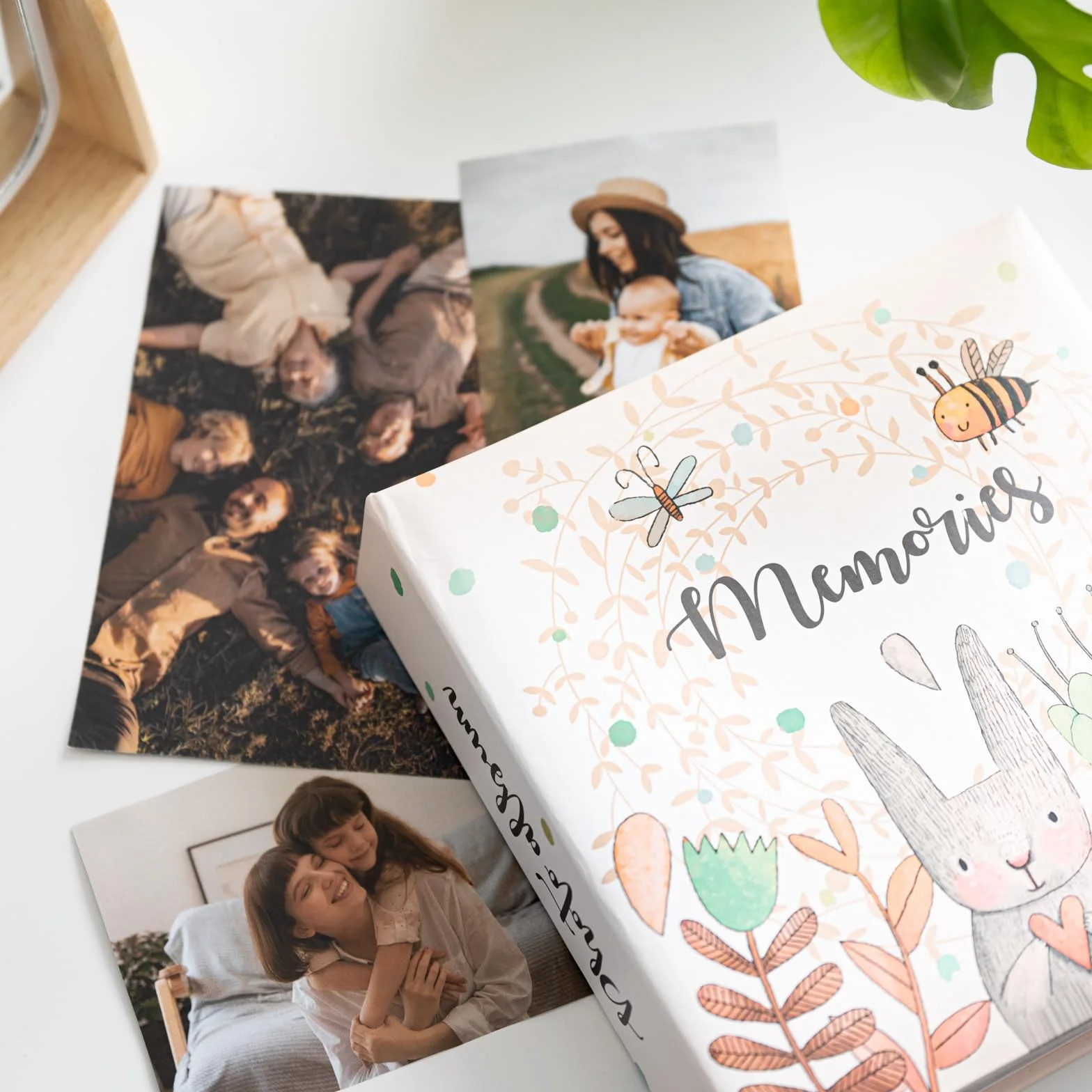 Album fotos 10x15 conejo - Photo album bebe con 200 Bolsillos │ Albumes para fotos Infantiles con Tapa dura y espacio para Anotaciones │ 2 fotos por pág.