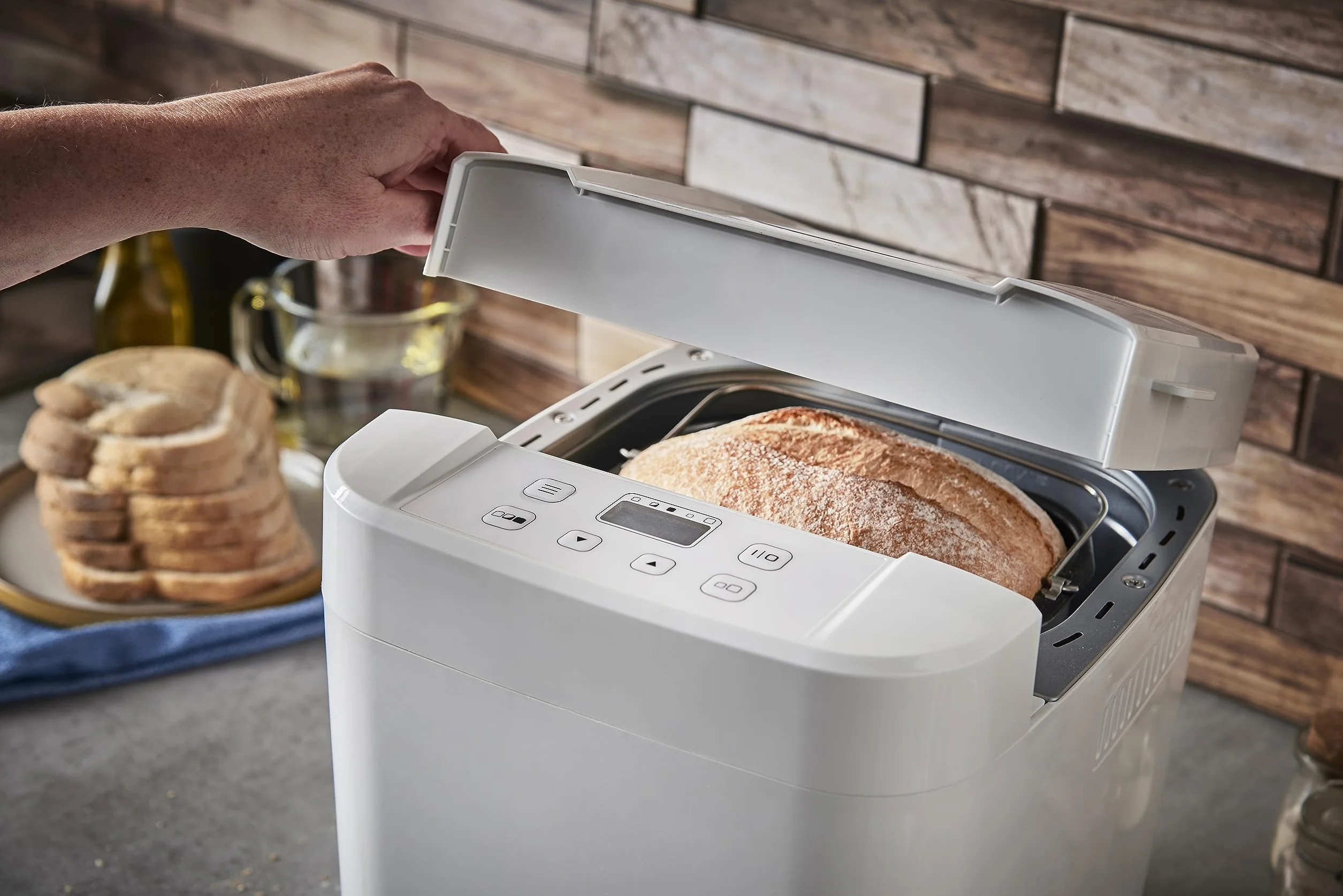 Russell Hobbs Panificadora de Pan, 12 programas, 3 niveles de corteza, compacto (temporizador, 2 tamaños pan de 750 g y 1.000 g, pan básico, integral, baguette y repostería), 27260-56