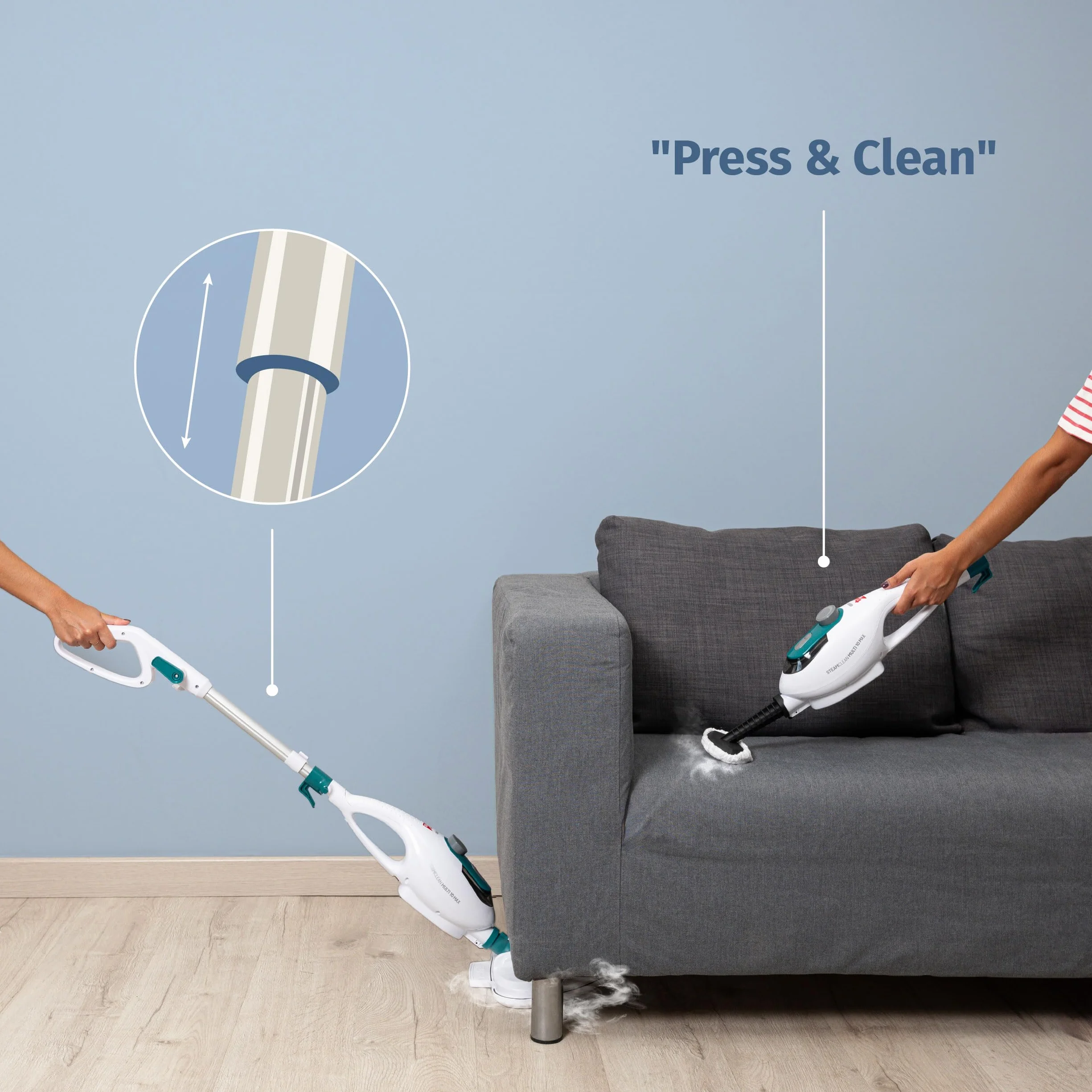 Di4 Steamclean Multi 10 Max Mopa a Vapor Multifunción 10 en 1, 1500W, Elimina 99,9% Virus y Bacterias, Limpiador Hogar