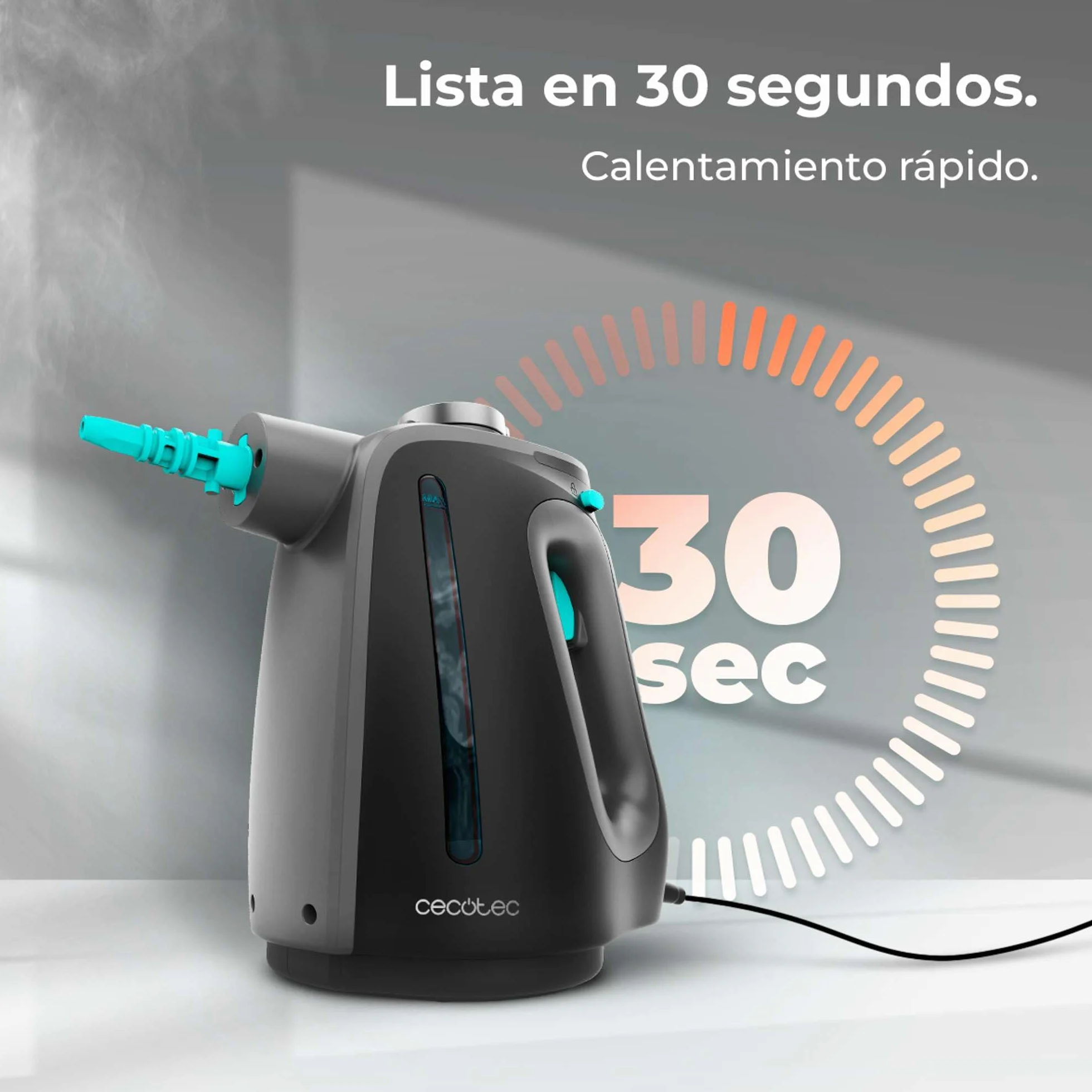 Cecotec Limpiador de Vapor Hydrosteam 1300 Rapid Max X-Treme 1350W 550ml 3 Bares 16 Accesorios