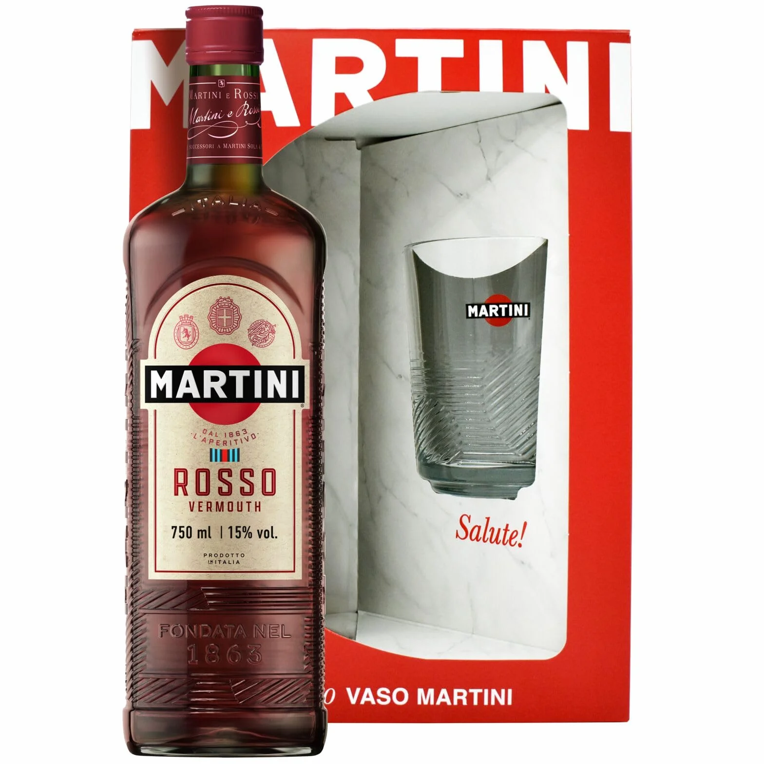 MARTINI Rosso Vermouth Aperitivo 750 ml 15% vol Estuche de regalo