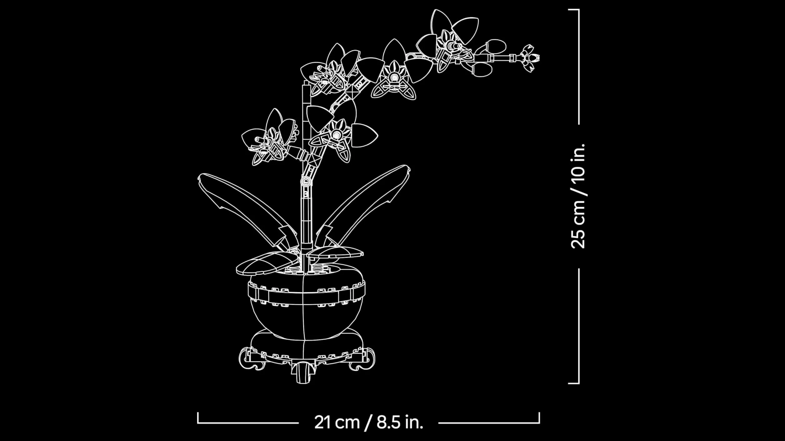 LEGO Botanicals Miniorquídea 10343 Maqueta para Construir Adultos Orquídea Flor Planta Artificial Decoración Hogar