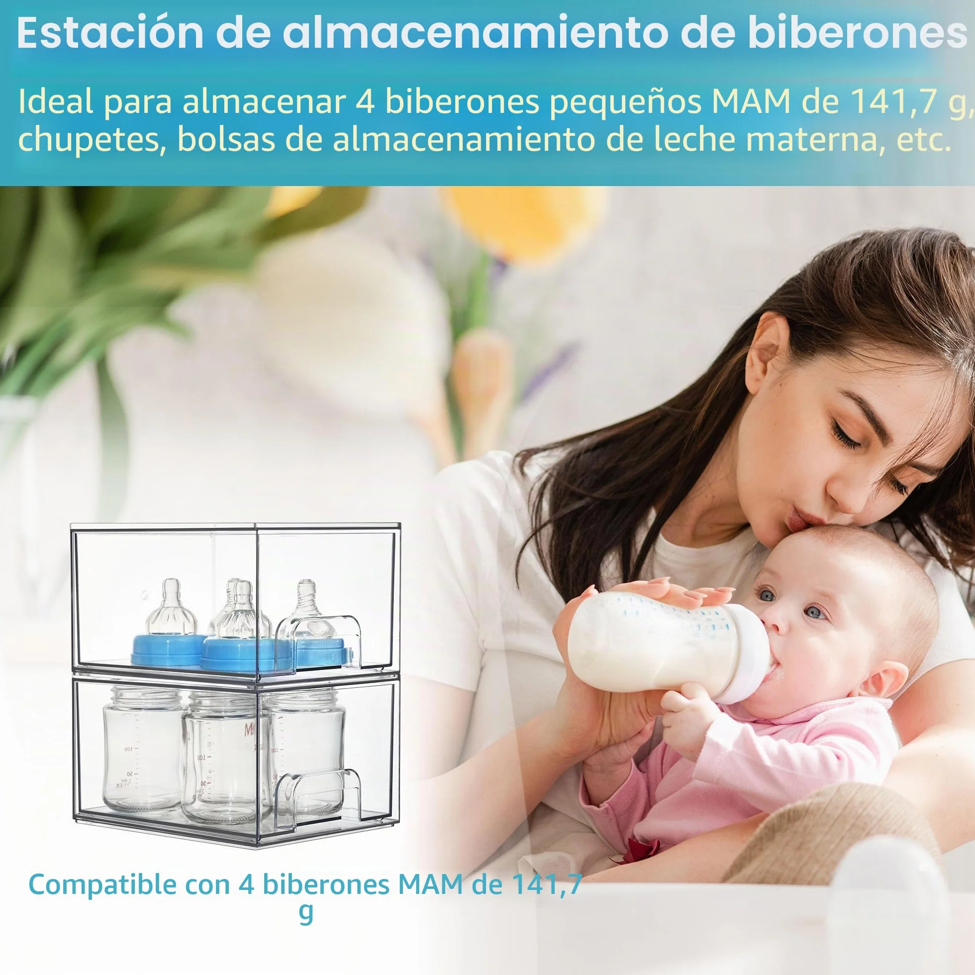 Vtopmart Cajones Apilables de Almacenamiento de Maquillaje, Organizadores de Baño de Acrílico