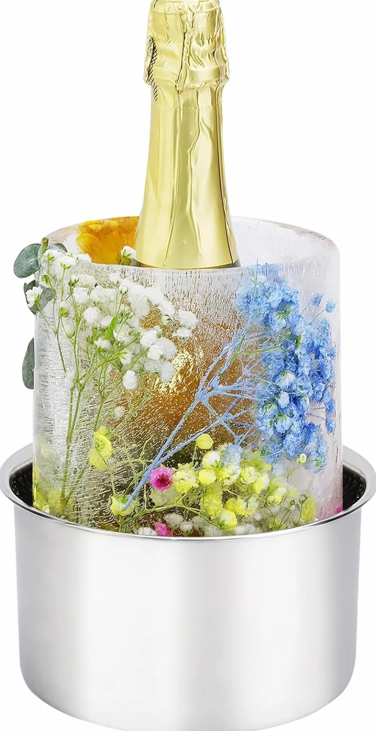 Molde de hielo, molde de cubo de hielo, enfriador de botellas de vino, molde de cubo de hielo para vino, champán y cócteles, regalo ideal para fiestas especiales, bodas, día de la madre, Acción de