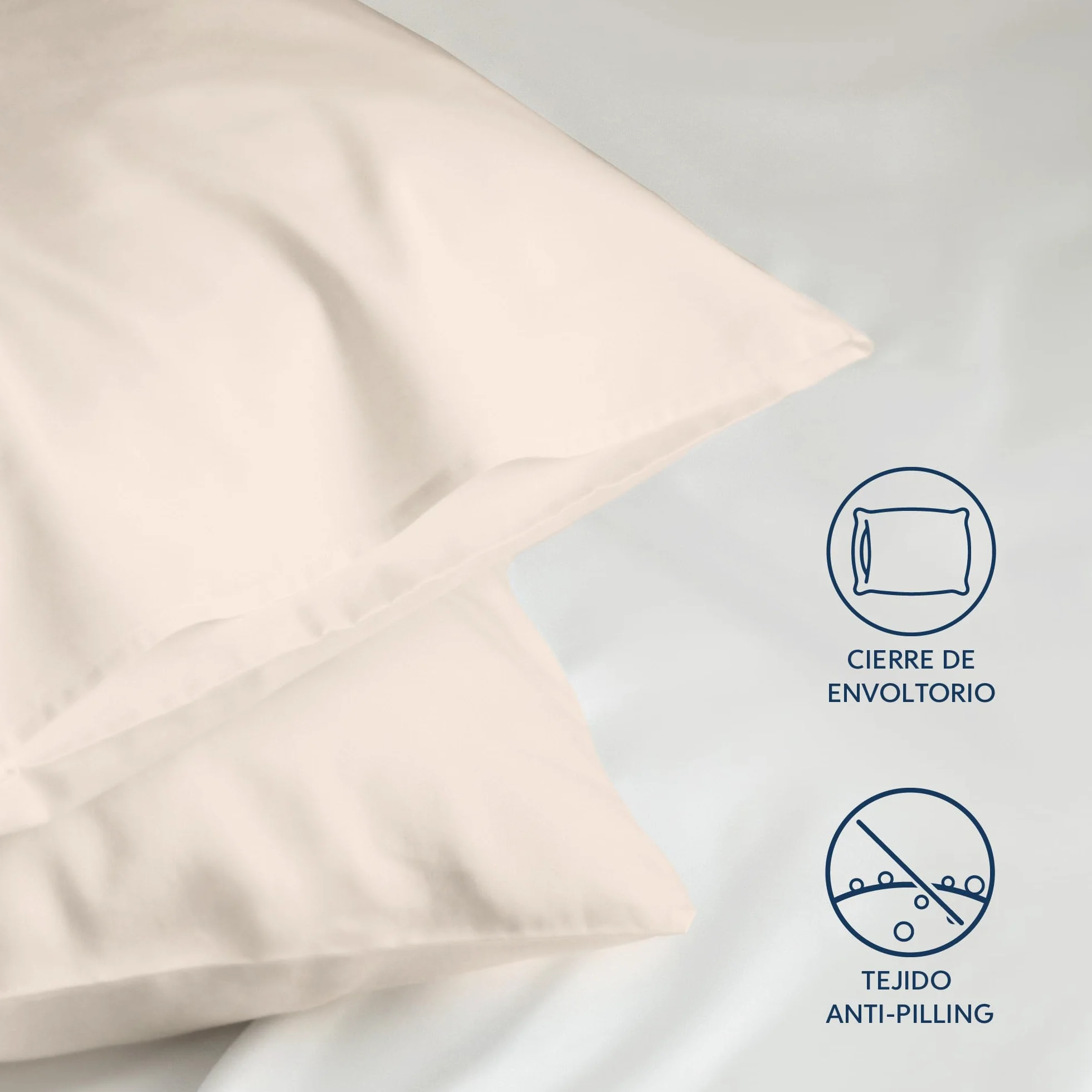 Dreamzie Fundas de Almohada 50x70 cm Beige Microfibra 100% Poliéster Juego de 2