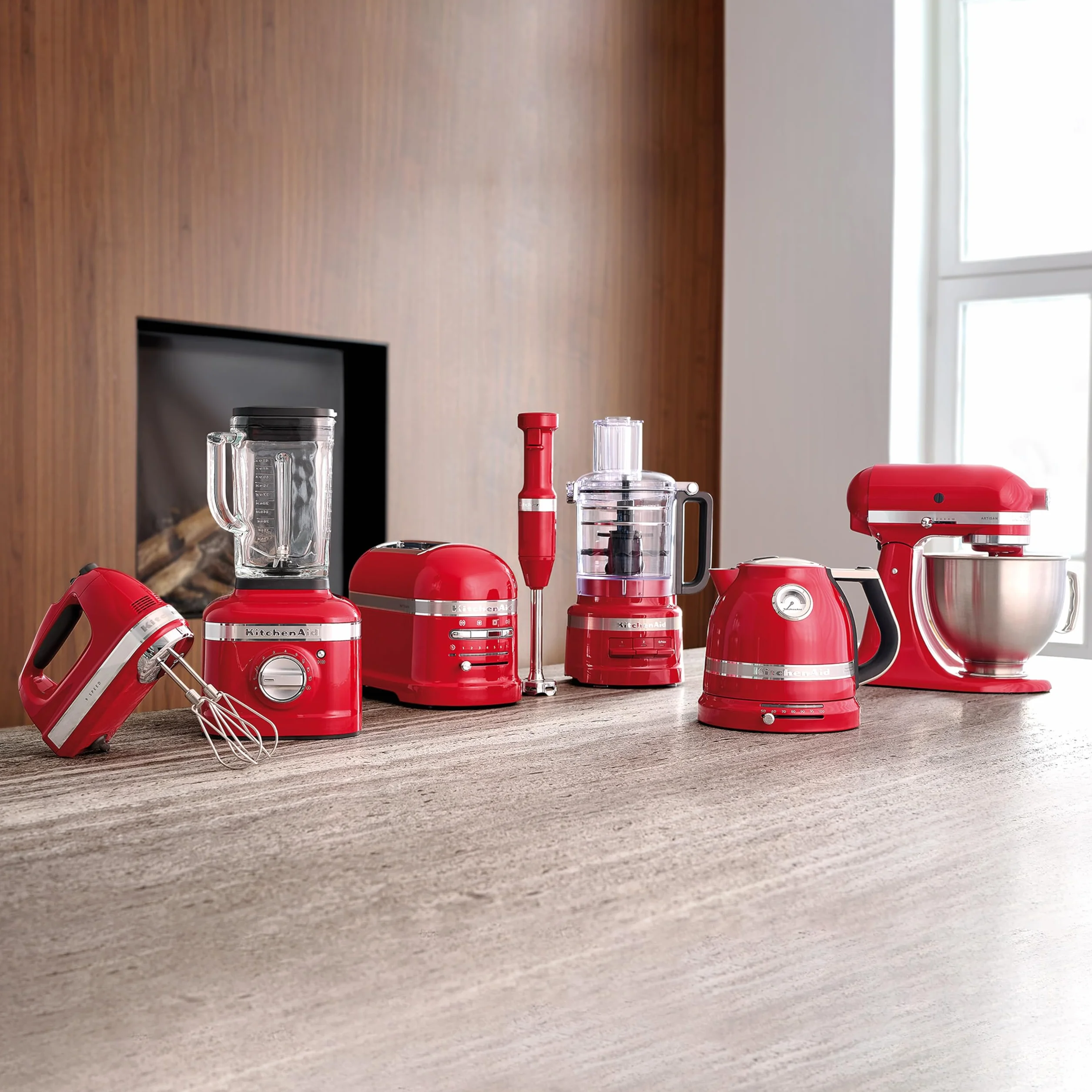 KitchenAid 5KHM9212BER Batidora de mano de 9 velocidades, potente motor CC, con 5 accesorios de acero inoxidable (batidores, batidores, ganchos de masa, varilla de mezcla) y bolsa de almacenamiento