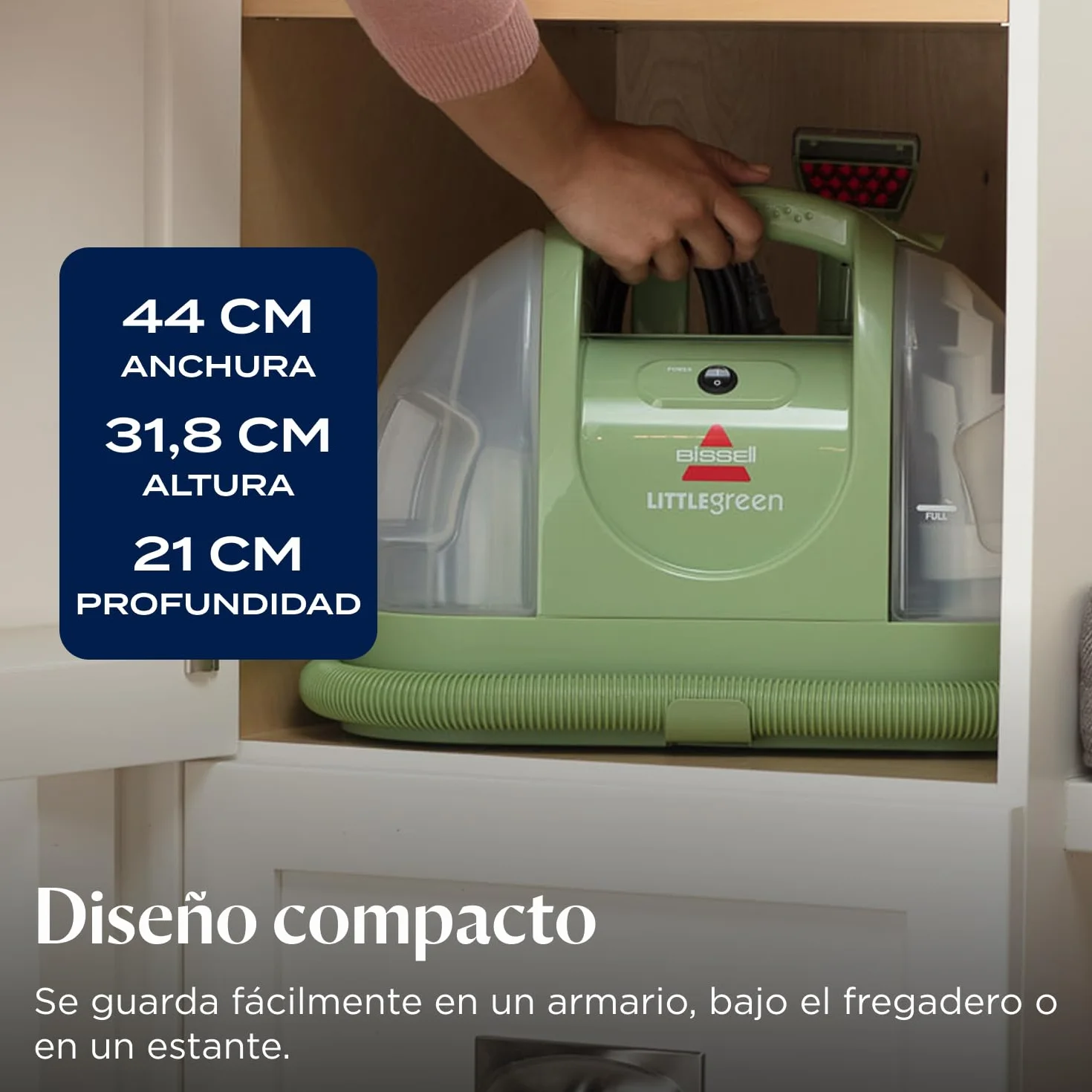 BISSELL Little Green 4098N Aspiradora de Agua Tapicería 340W Lava Manchas Alfombras Auto