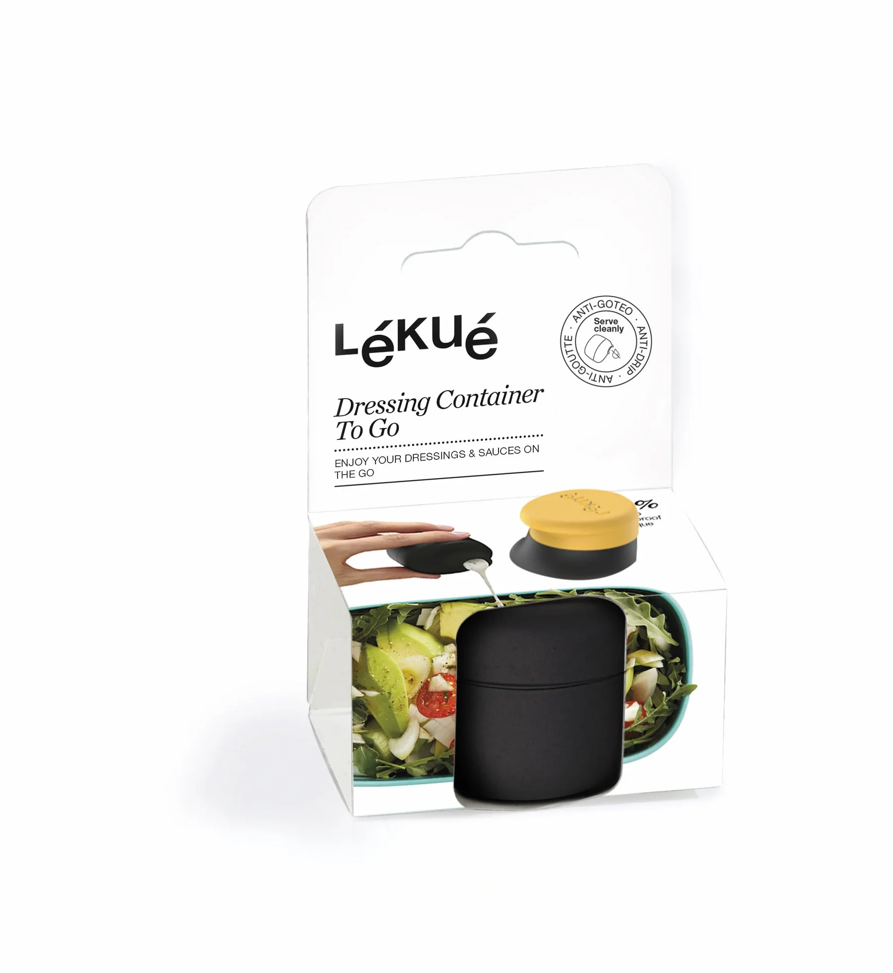 Lékué Recipiente para salsas y aderezos para llevar, negro