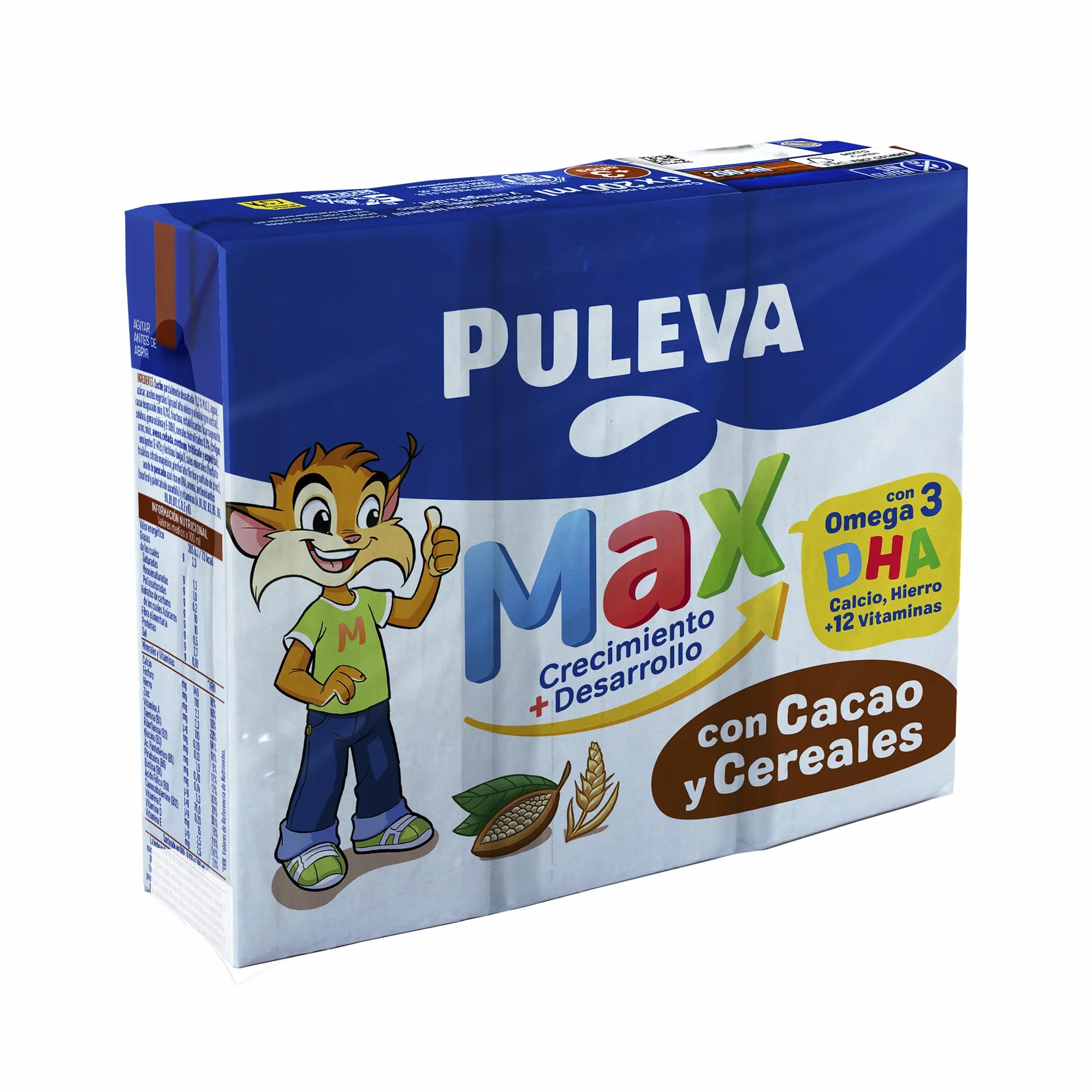 Puleva Max Cereales y Cacao Leche de Crecimiento +3 Años 10 Packs 3x200ml