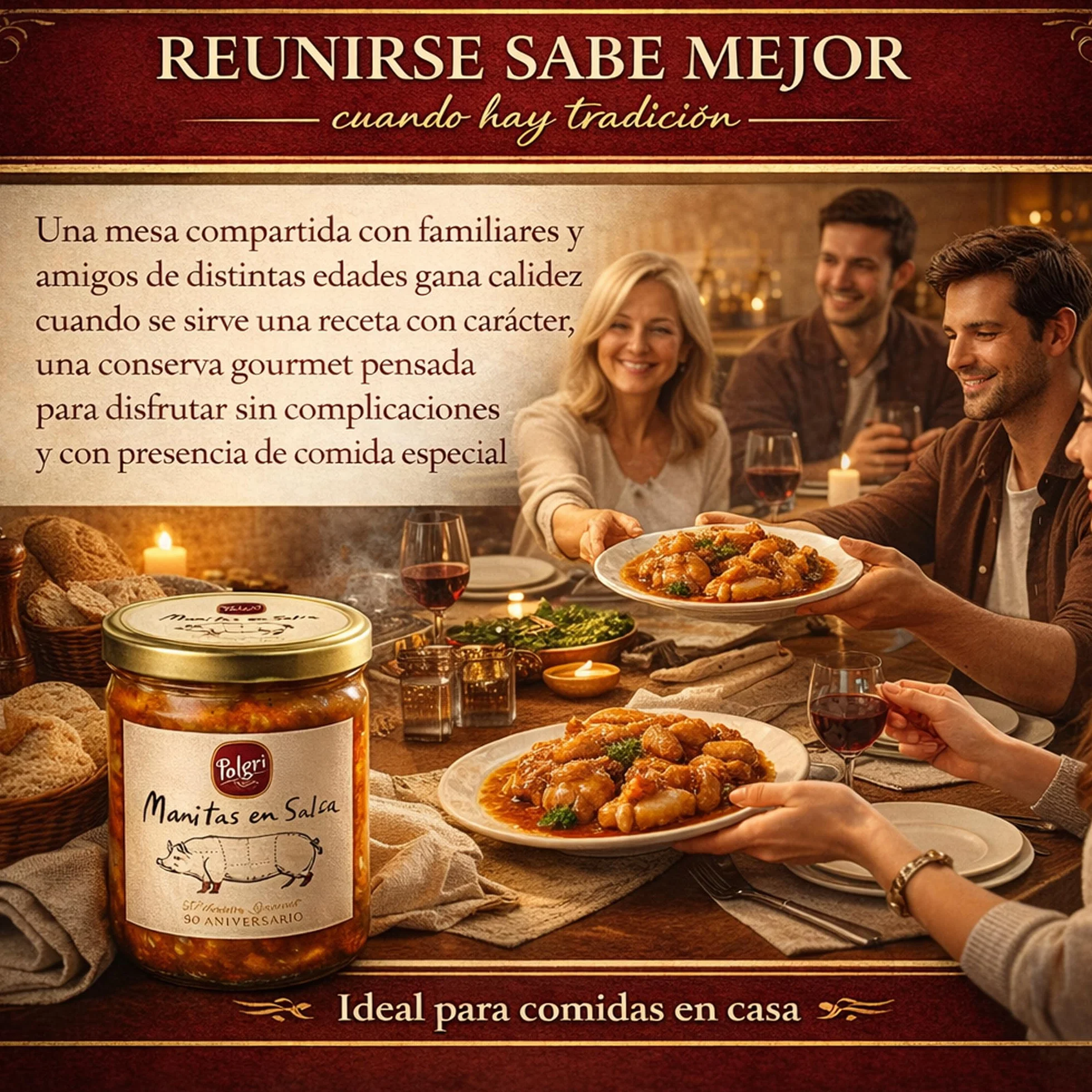 POLGRI Manitas de Cerdo en Salsa Conserva Gourmet 850 ml Plato Preparado
