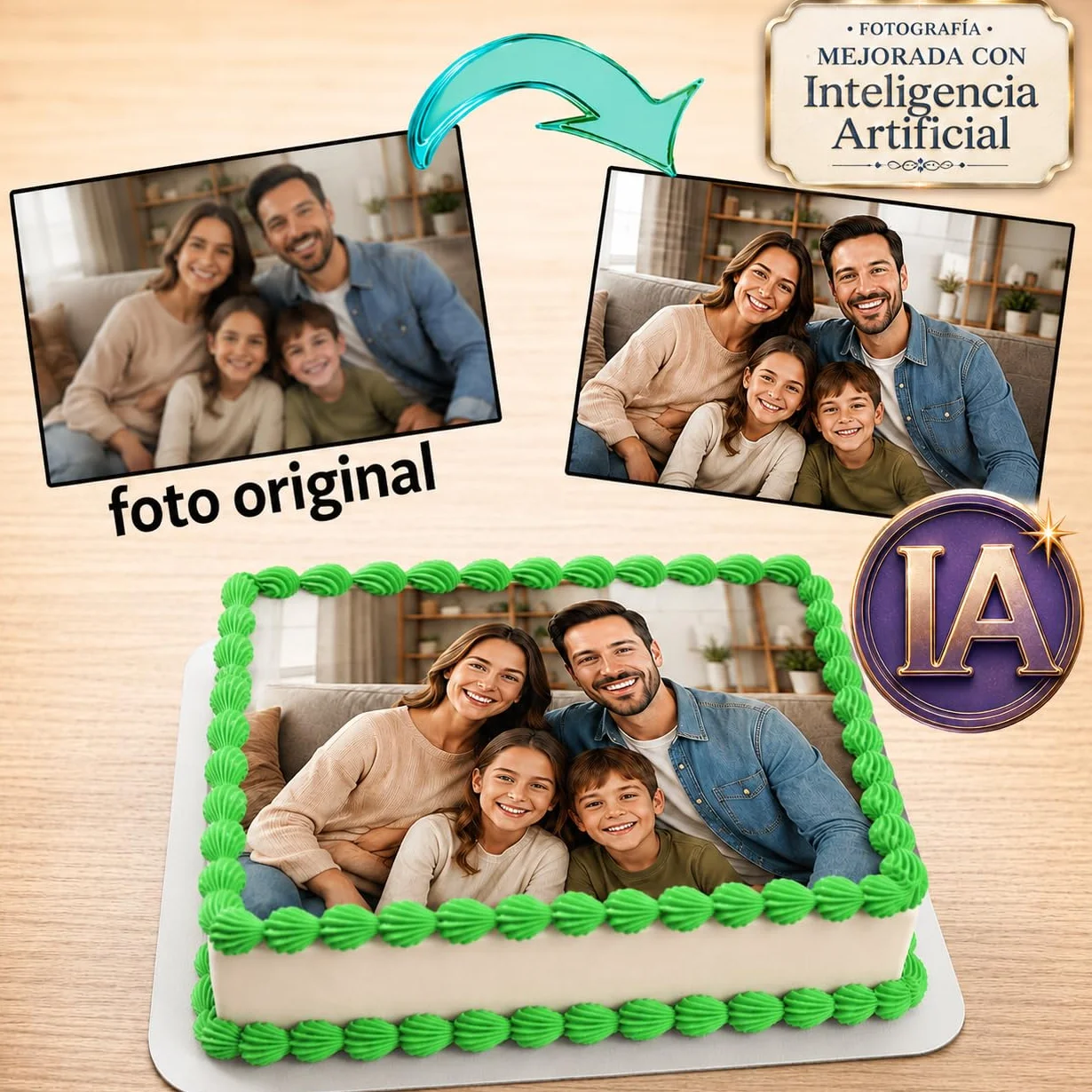 FOTO COMESTIBLE OBLEA Papel de AZÚCAR Personalizada Tarta Foto Nombre Edad Imagen Comestible Cumpleaños Calidad Fotográfica Profesional Varios Tamaños Redonda