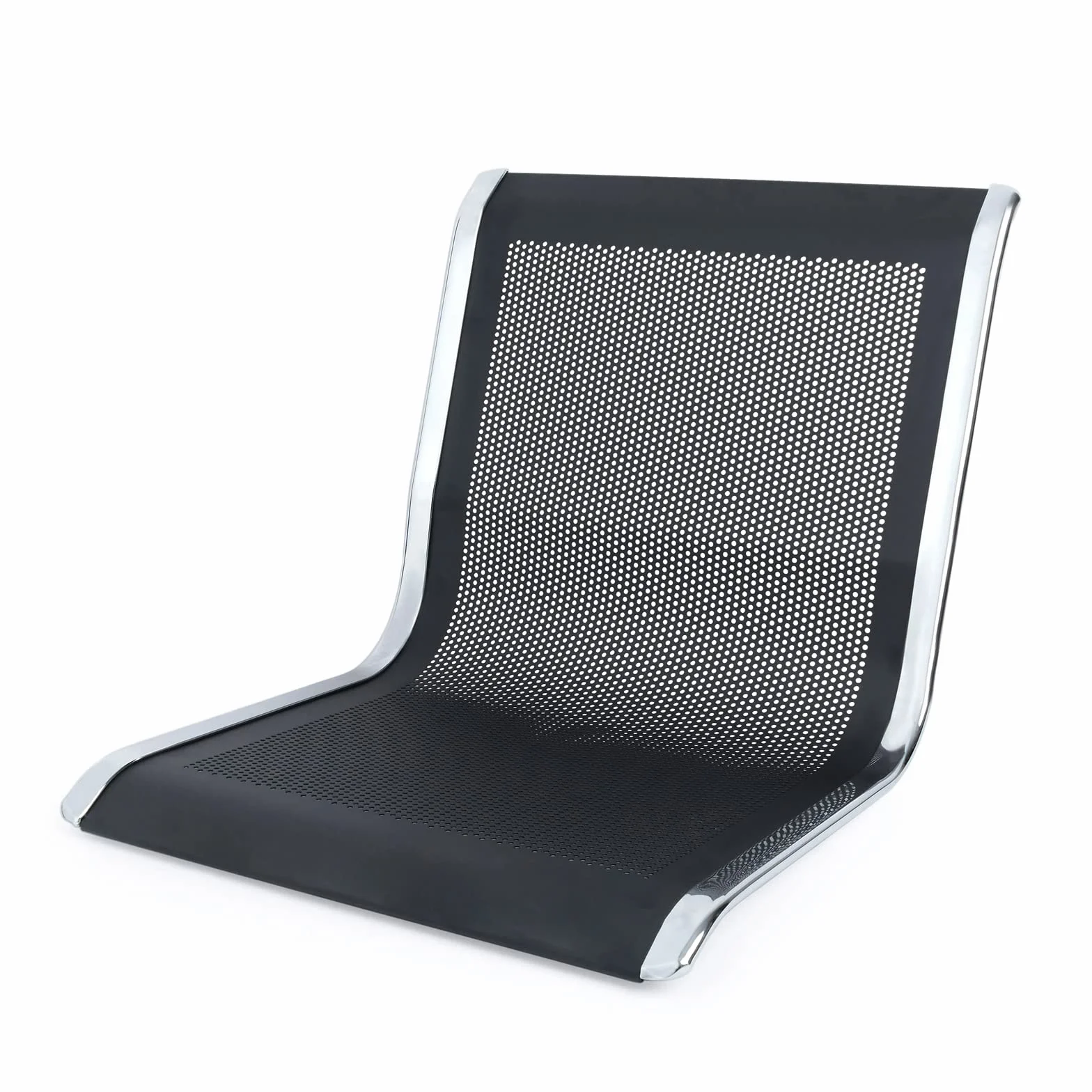 PrimeMatik - Bancada para Sala de Espera con sillas ergonómicas Negras de 4 plazas