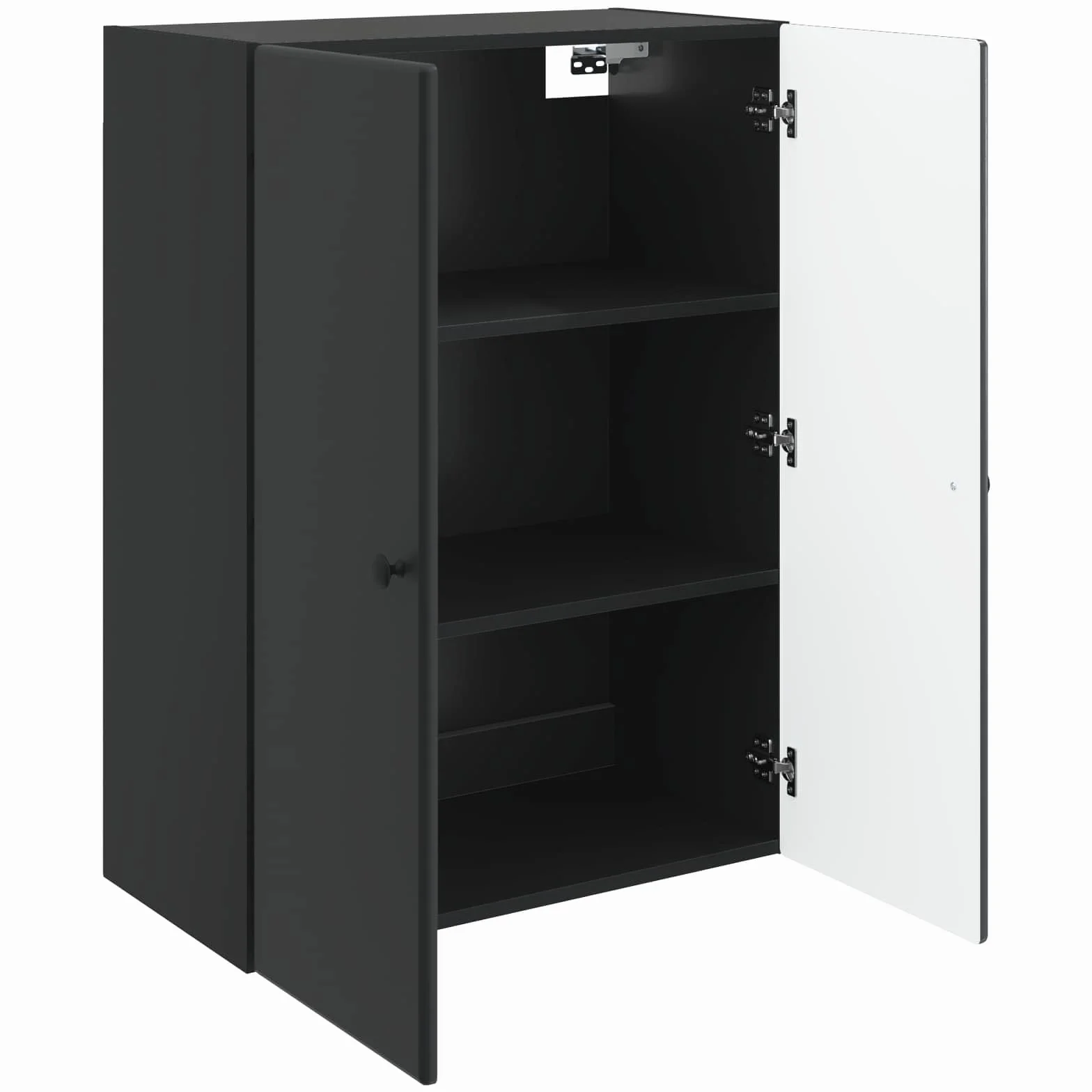 vidaXL Armario de Pared Negro 66 x 34,5 x 90 cm Madera de ingeniería, Armario Vintage, Organizador Rectangular, Almacenamiento montado en Pared, hogar
