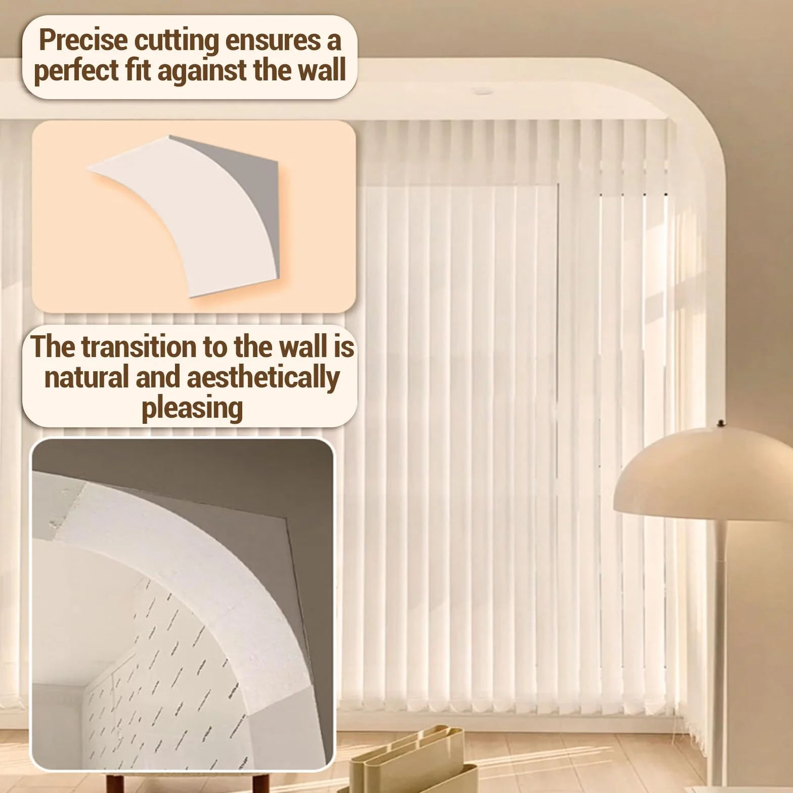Kit de arco de medio círculo para pintar interiores, kit de arco redondeado para puerta, kit de arco redondo de medio círculo superior, diseño elegante y moderno para salas de estar y dormitorios